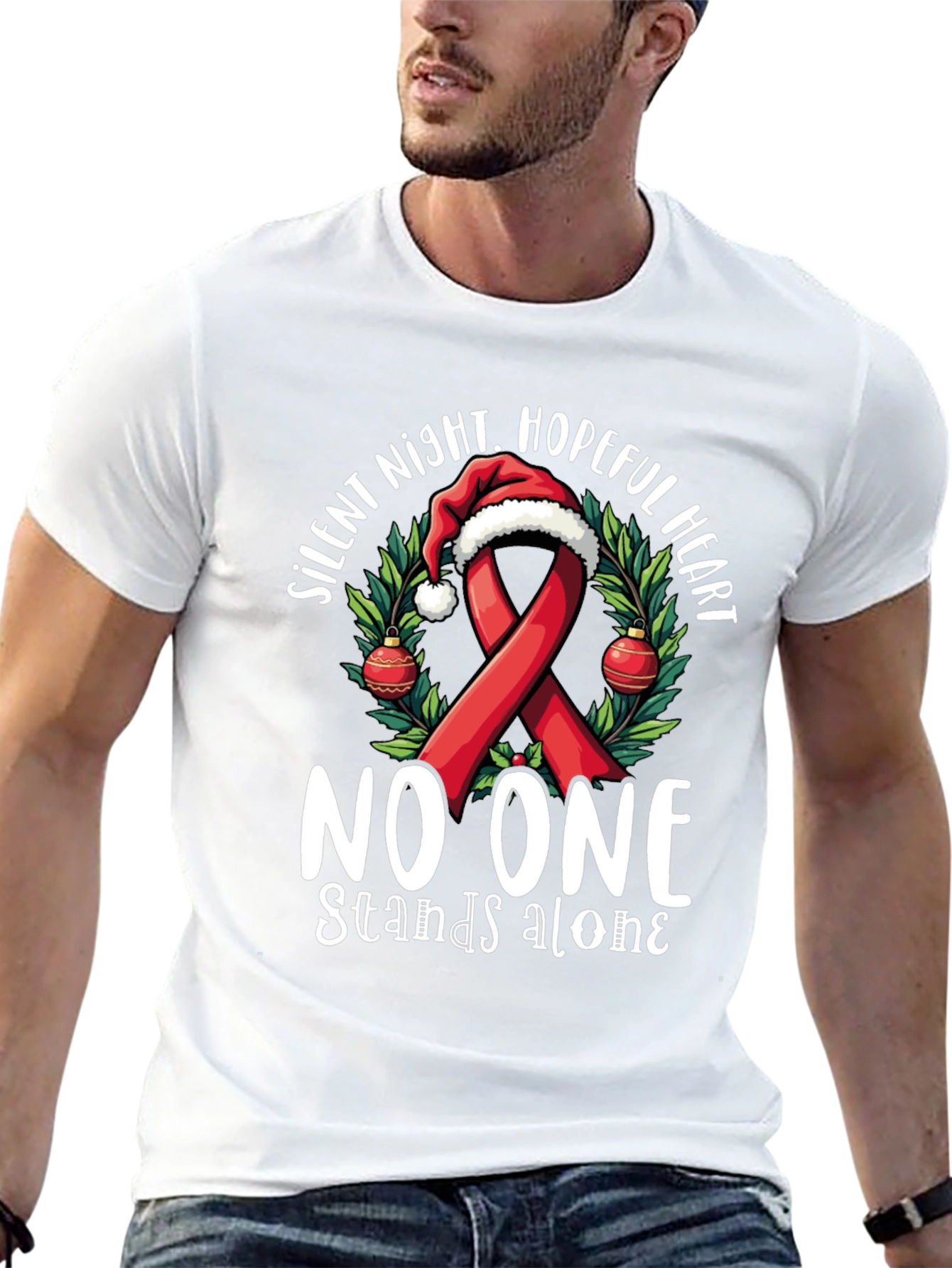 Hopeful Heart Christmas Ribbon T-Shirt