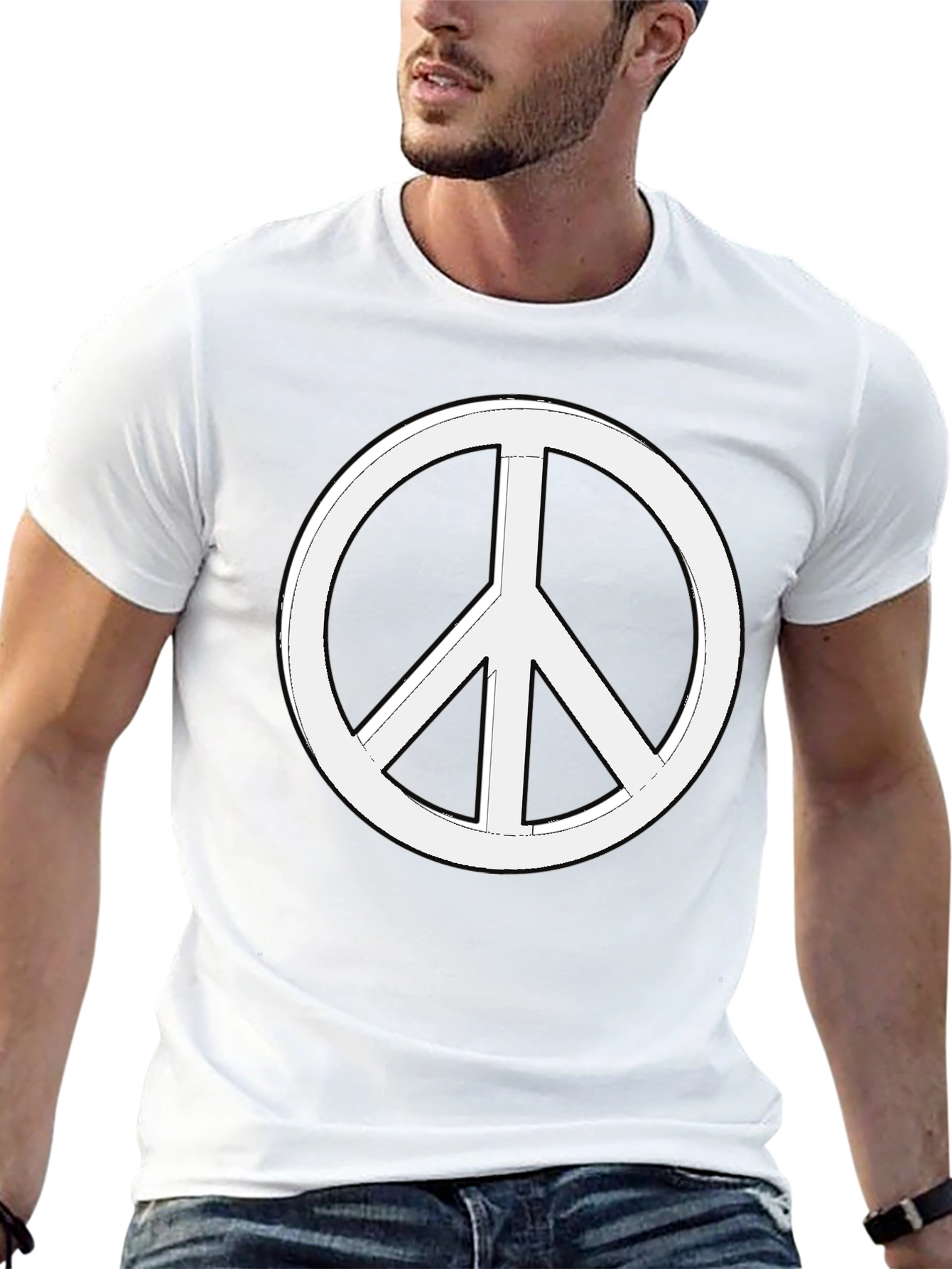 Peace Sign Graphic T-Shirt - Black