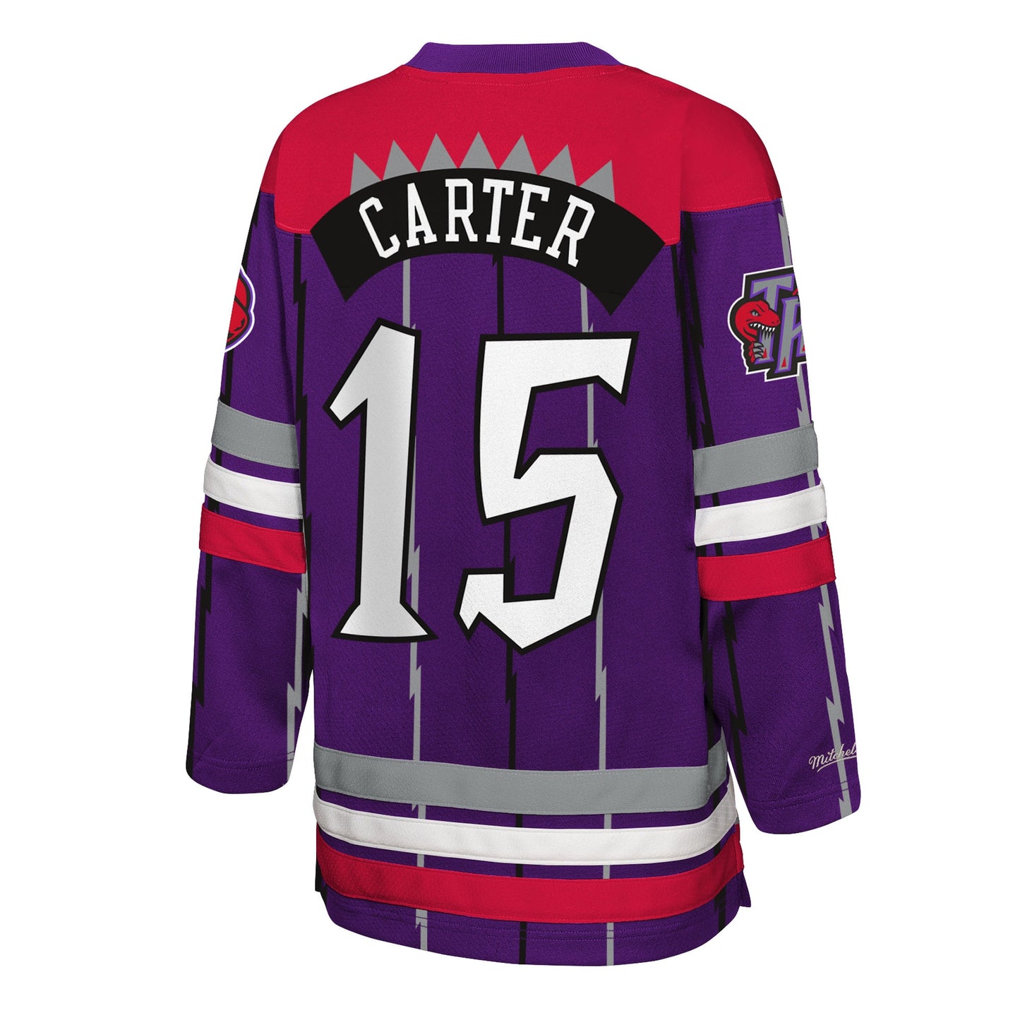 Youth Toronto Raptors Vince Carter Mitchell & Ness Purple Maxxed Out 2.0 Fashion Hockey Jersey