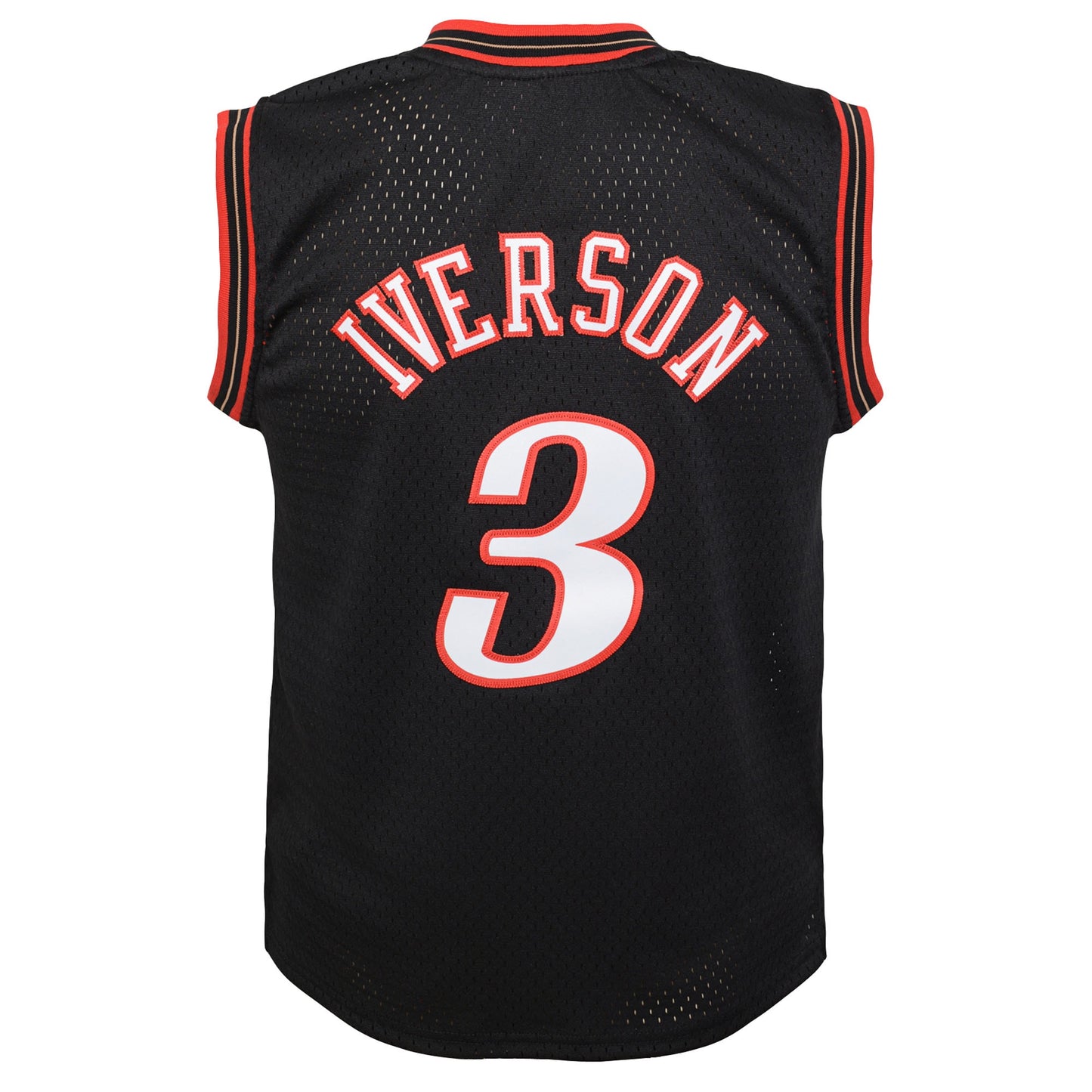 Youth Philadelphia 76ers Allen Iverson Mitchell & Ness Black 2000-01 Swingman Road Jersey