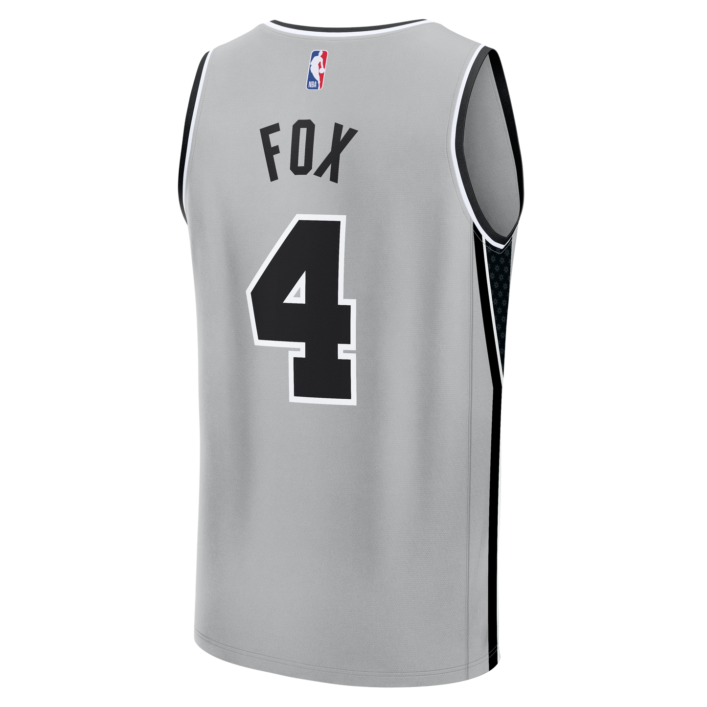 Youth San Antonio Spurs De'Aaron Fox Fanatics Silver Fast Break Jersey - Statement Edition