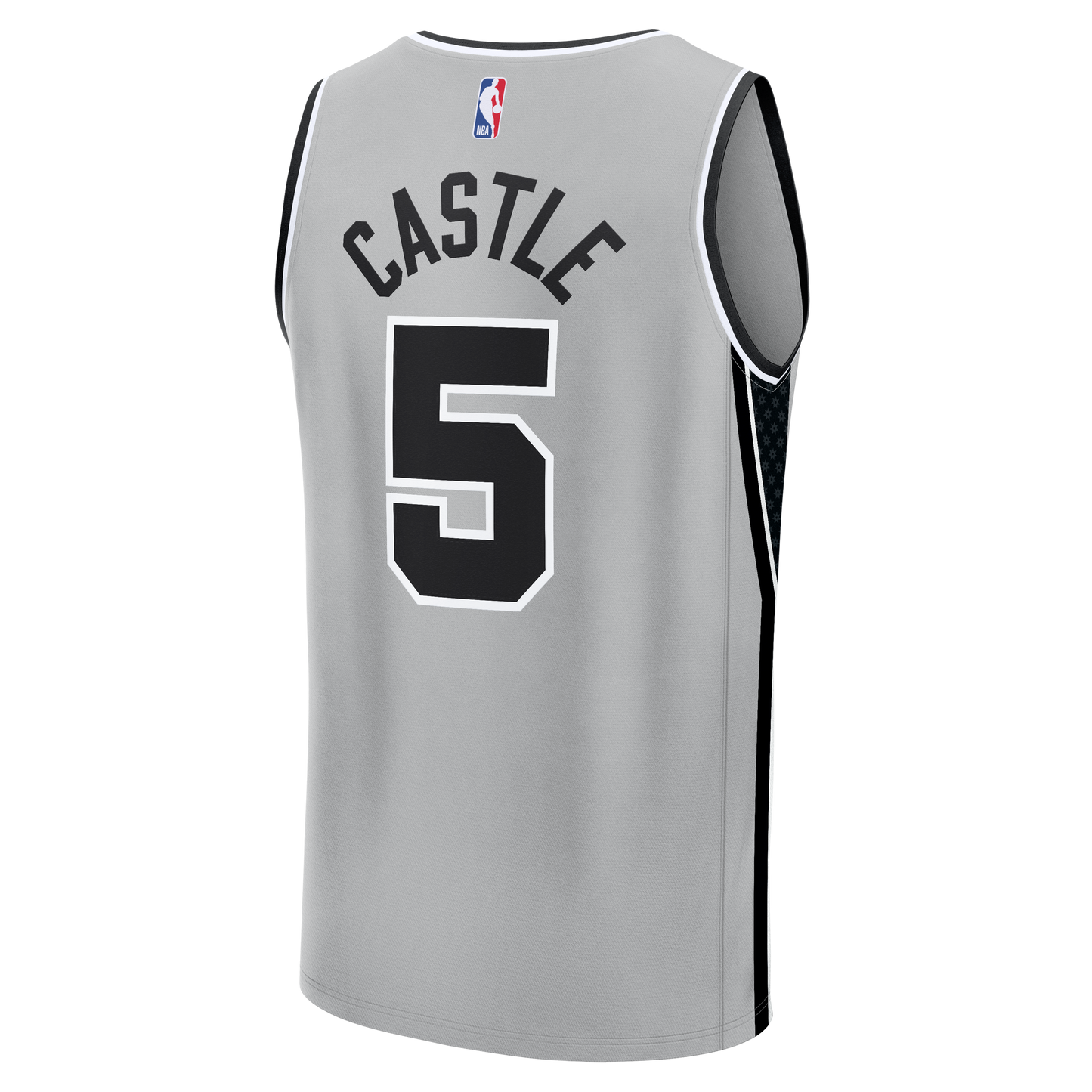 Youth San Antonio Spurs Stephon Castle Fanatics Silver Fast Break Jersey - Statement Edition
