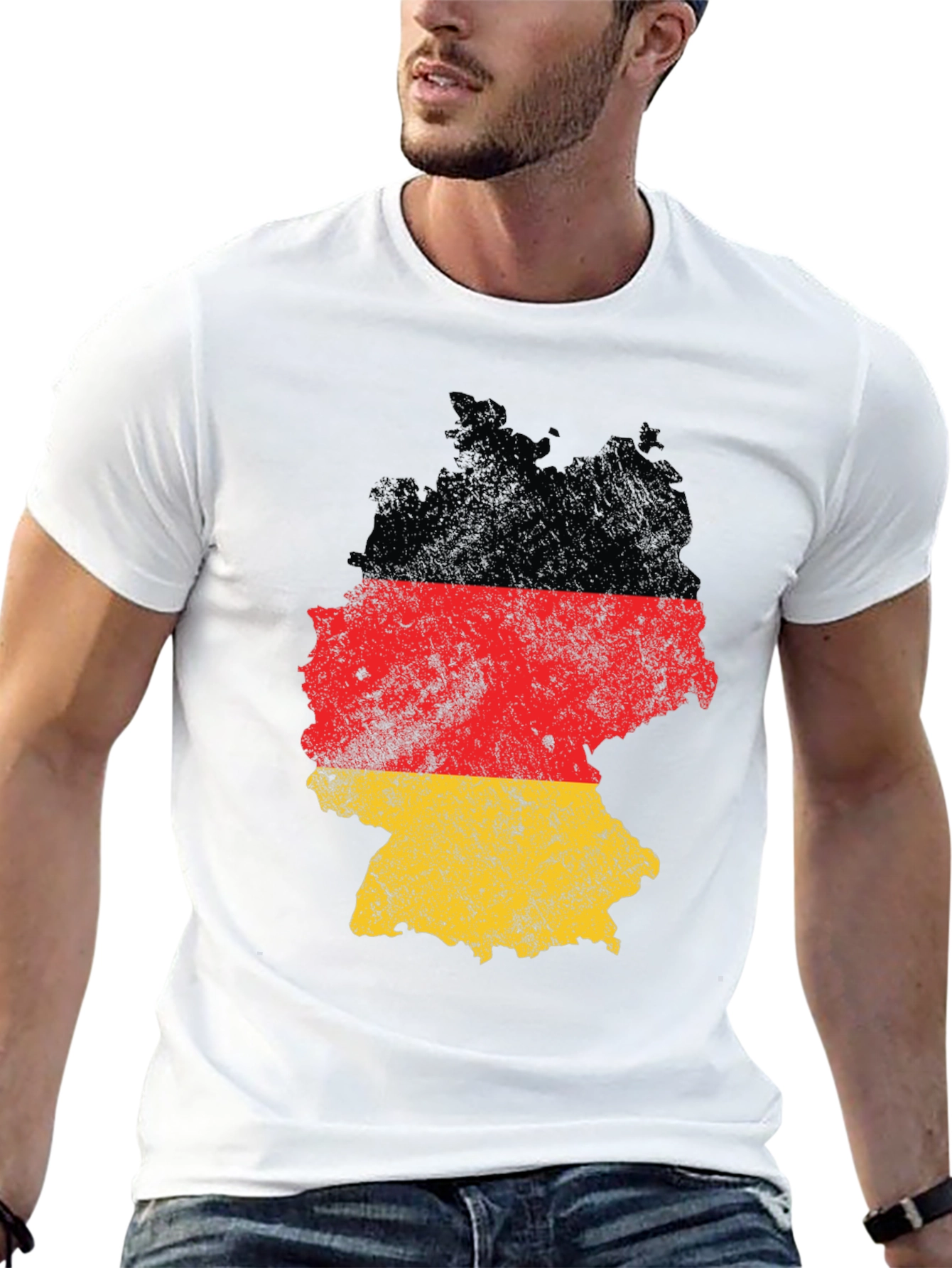 Germany Flag Map T-Shirt Black