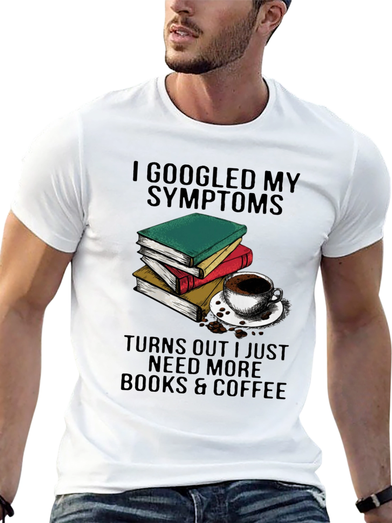 Books & Coffee Graphic T-Shirt