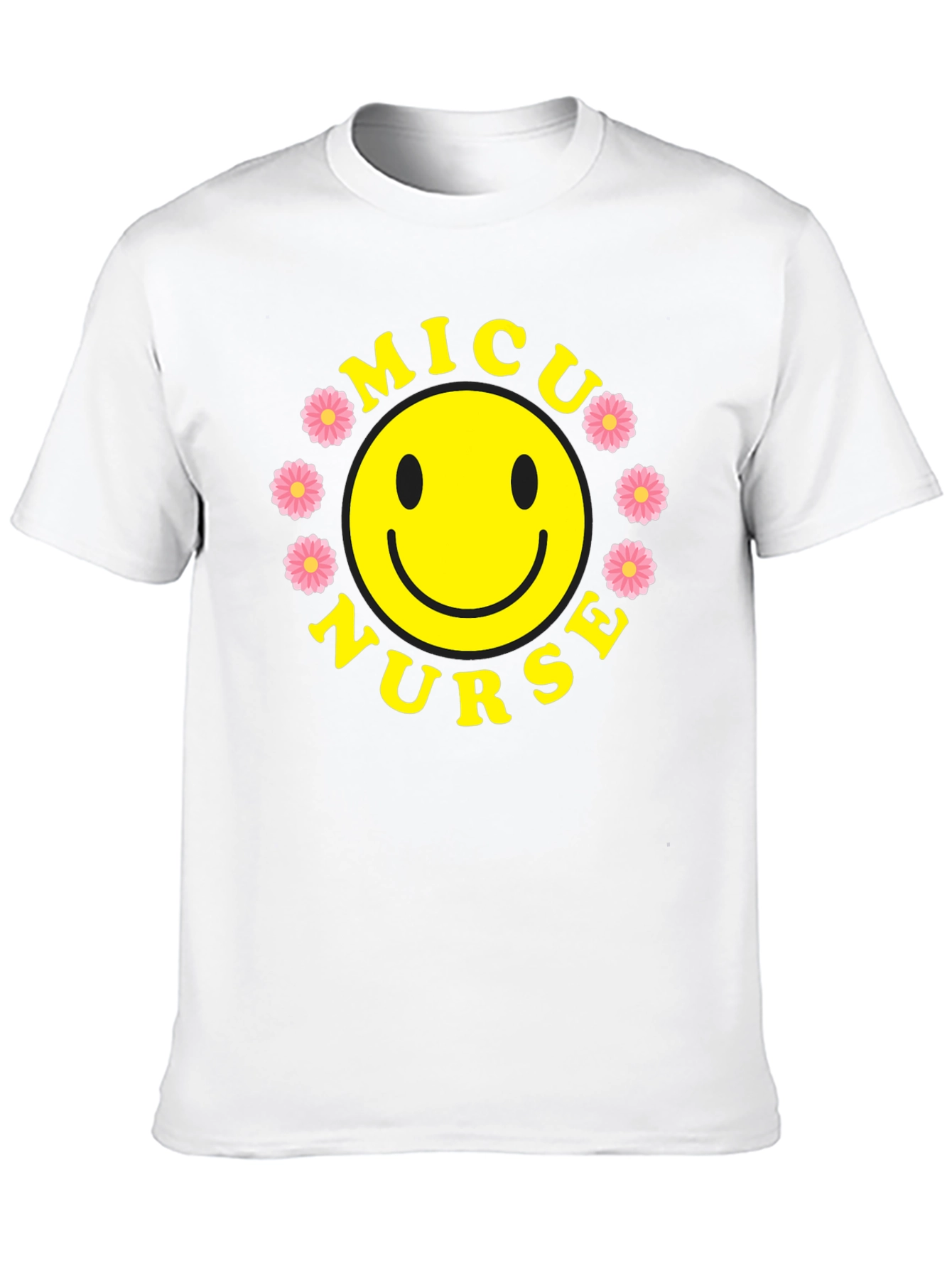 MICU Nurse Smiley Face Graphic T-Shirt
