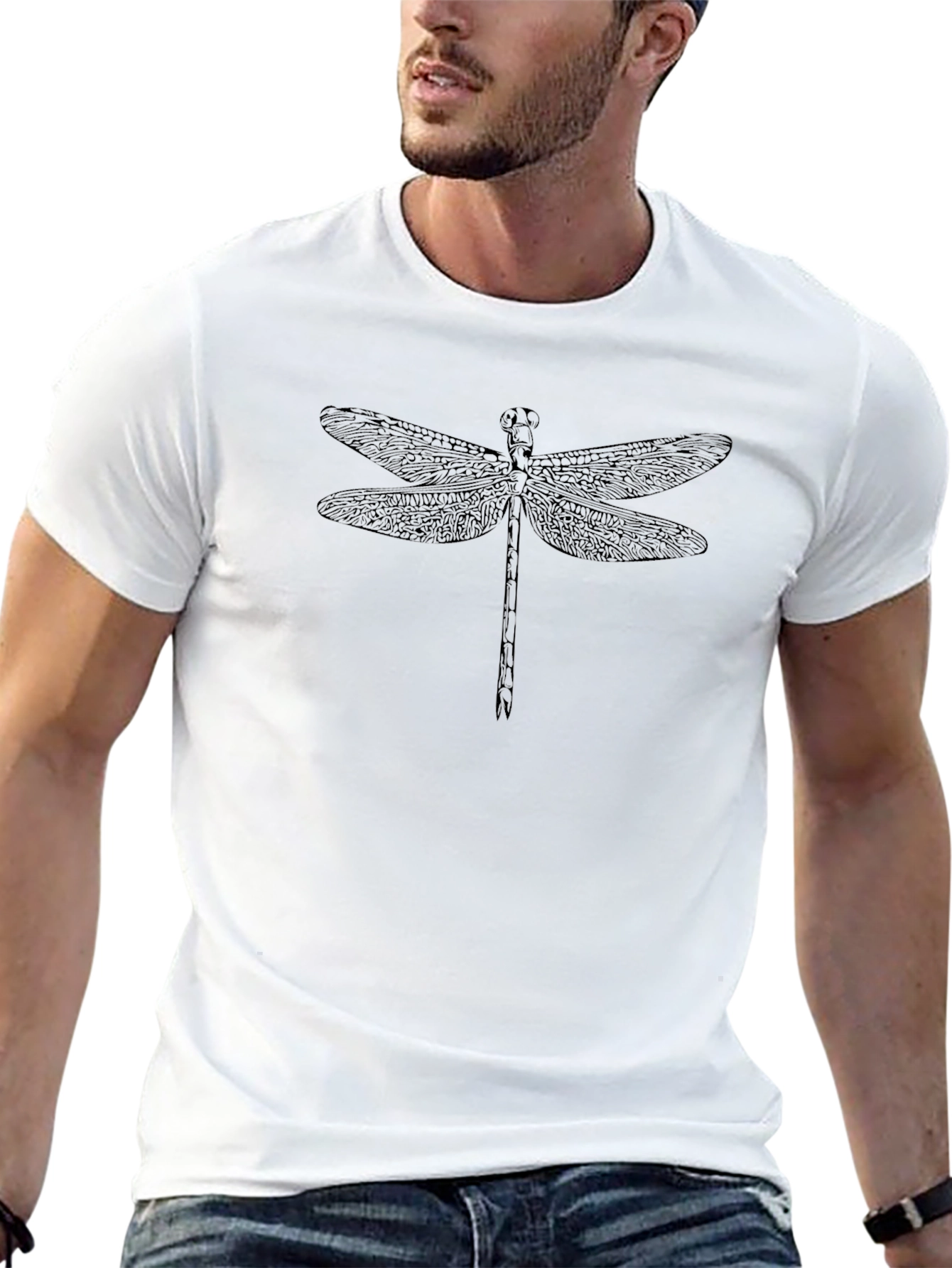 Dragonfly Graphic Tee - Stylish Black T-Shirt