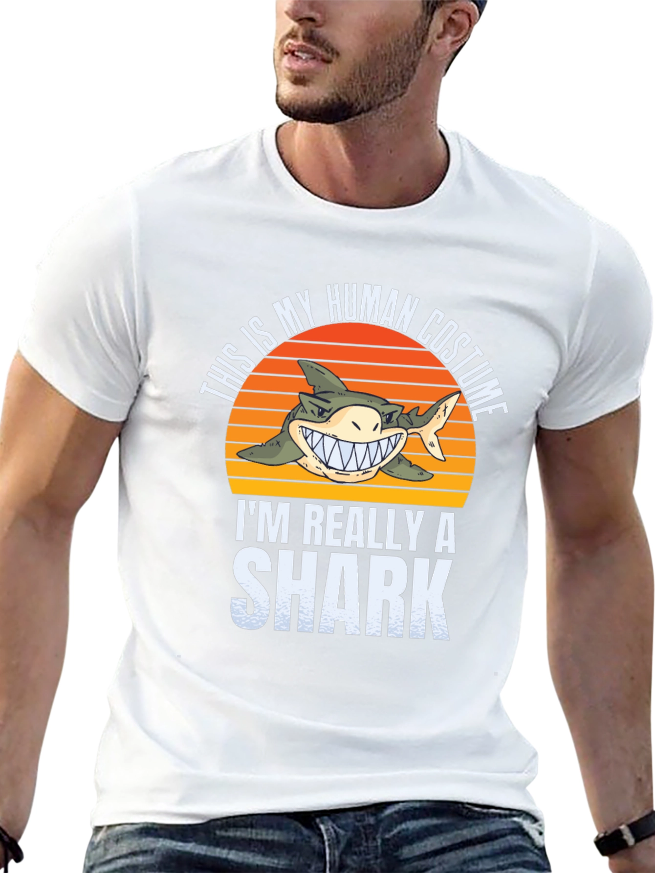 Funny Shark Human Costume Novelty T-Shirt