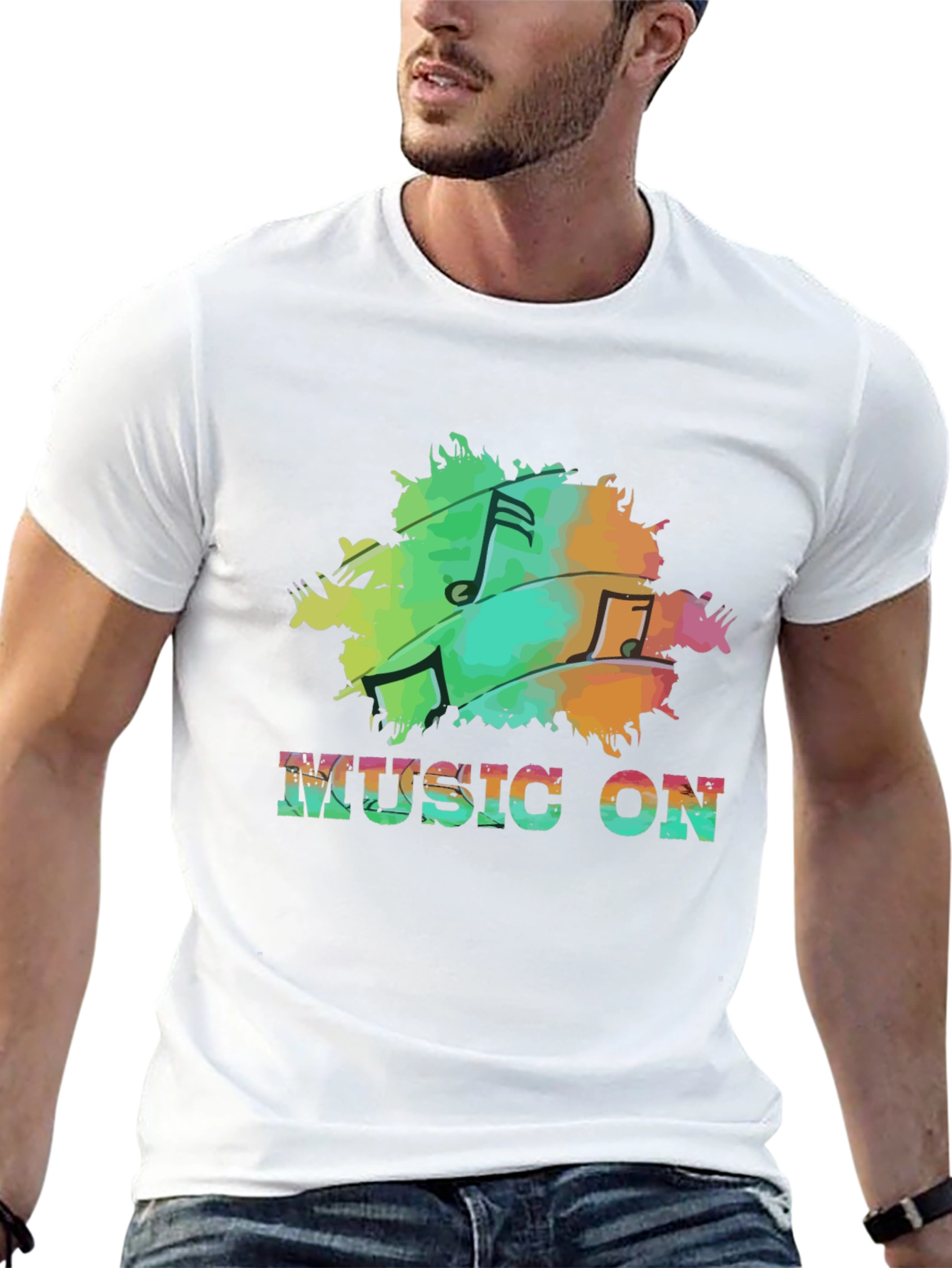 Music On Black T-Shirt