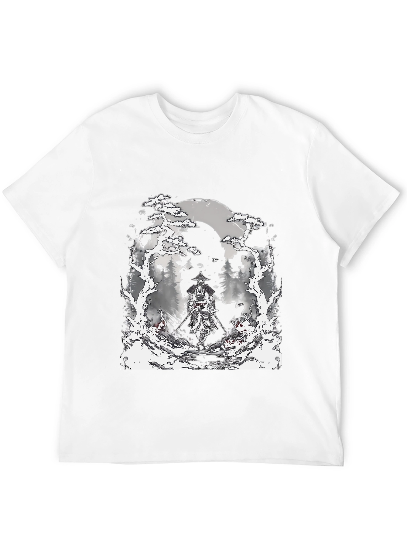 Samurai Moon T-Shirt - Black Graphic Tee