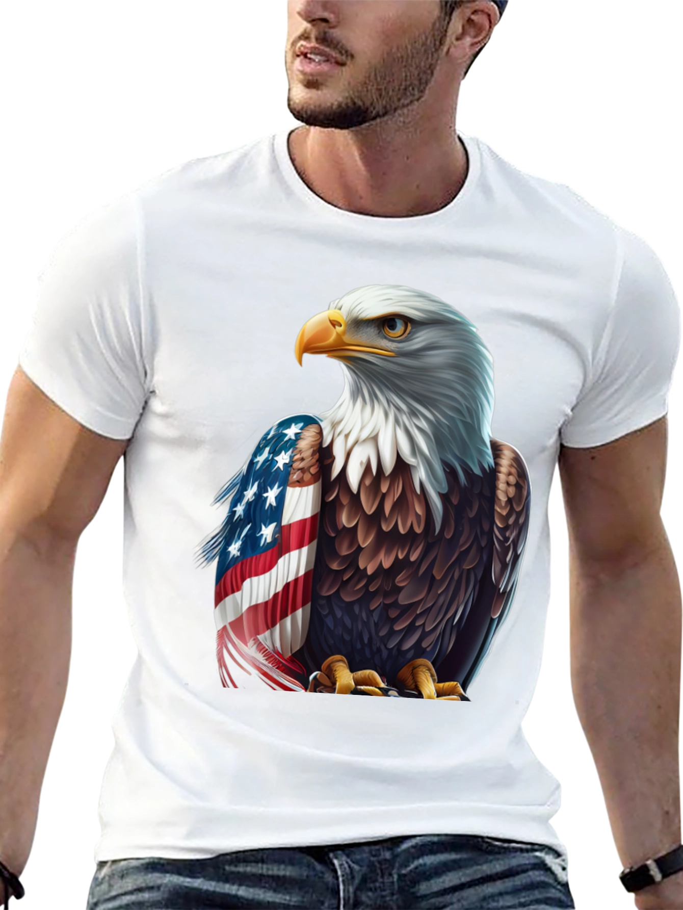 Patriotic Eagle Graphic Tee - American Pride