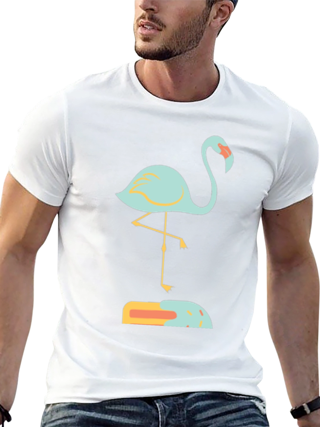 Flamingo Graphic Tee - Unique Bird Design
