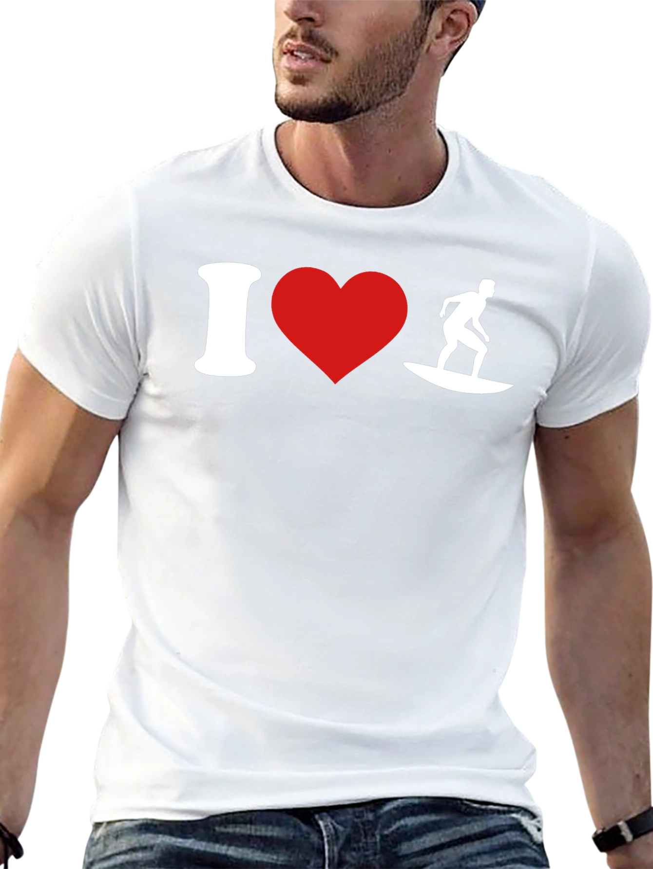 I Heart Surfing Black T-Shirt