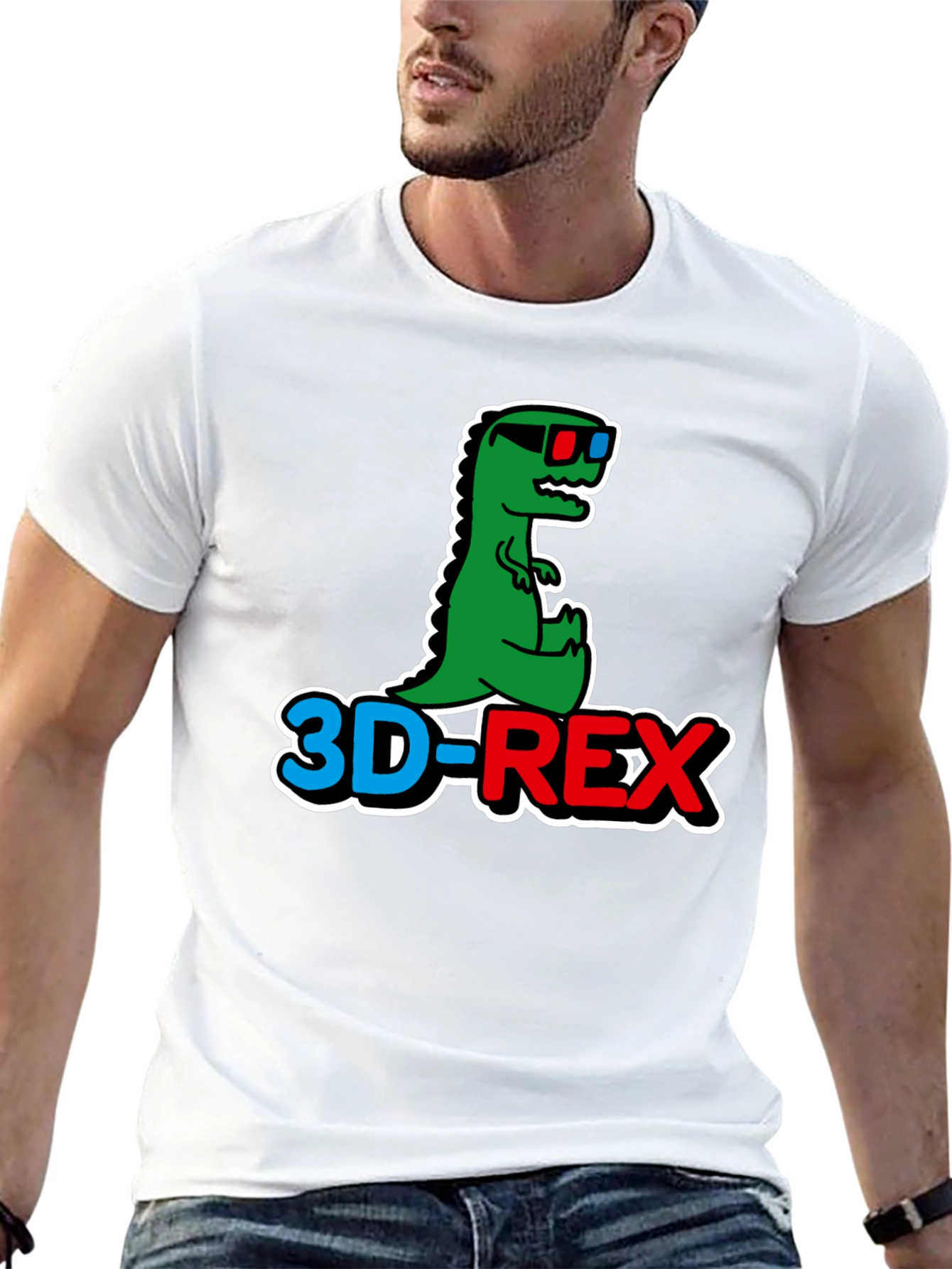 3D-REX Graphic T-Shirt - Trendy Dinosaur Tee