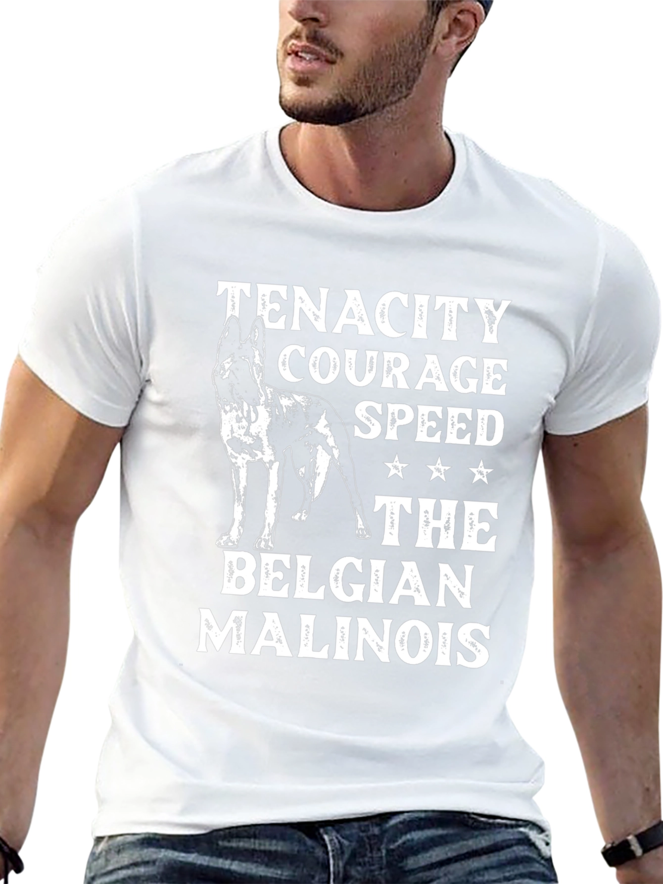 Belgian Malinois Dog T-Shirt - Tenacity Courage Speed