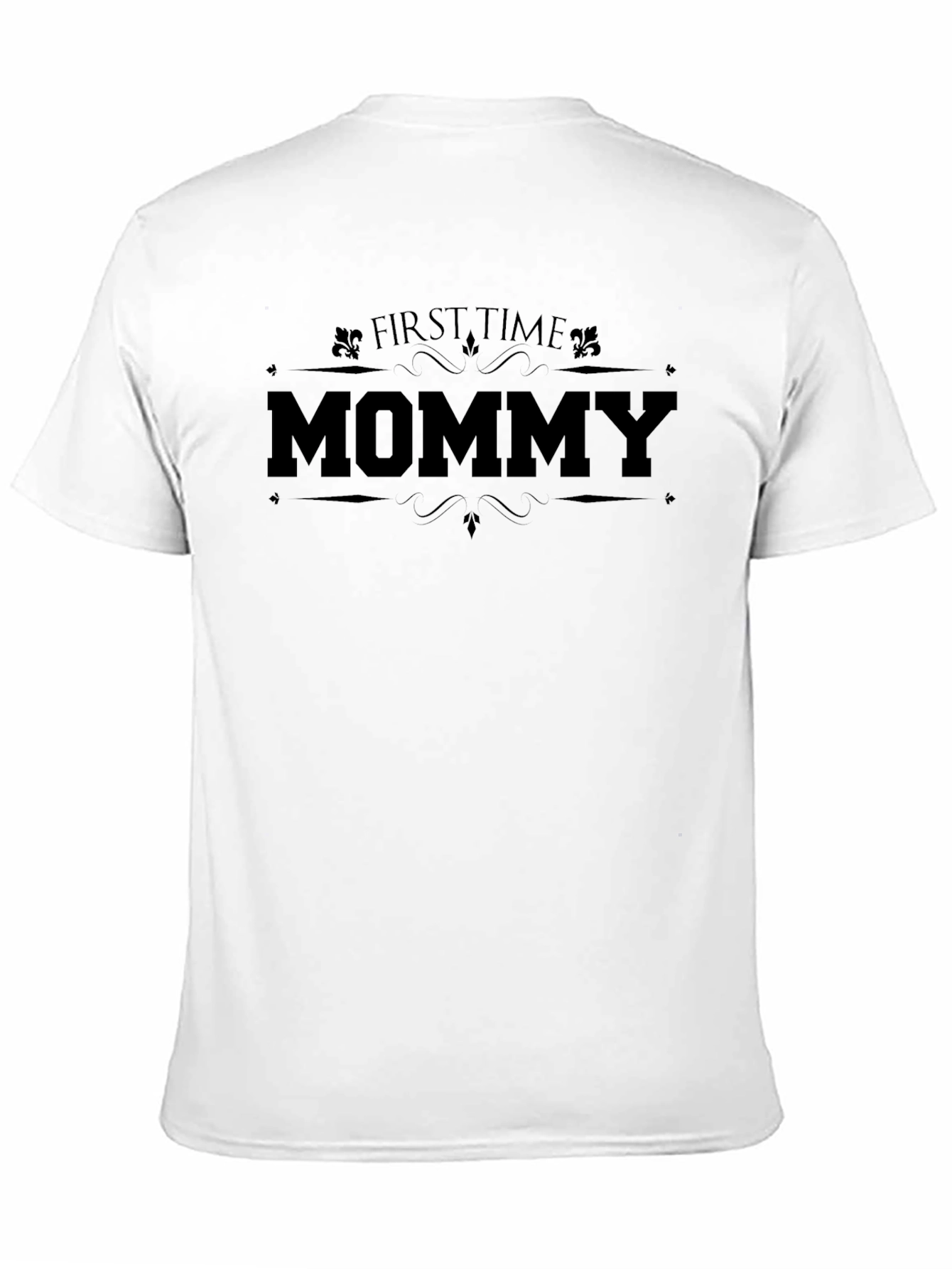 First Time Mommy Black Crew Neck T-Shirt