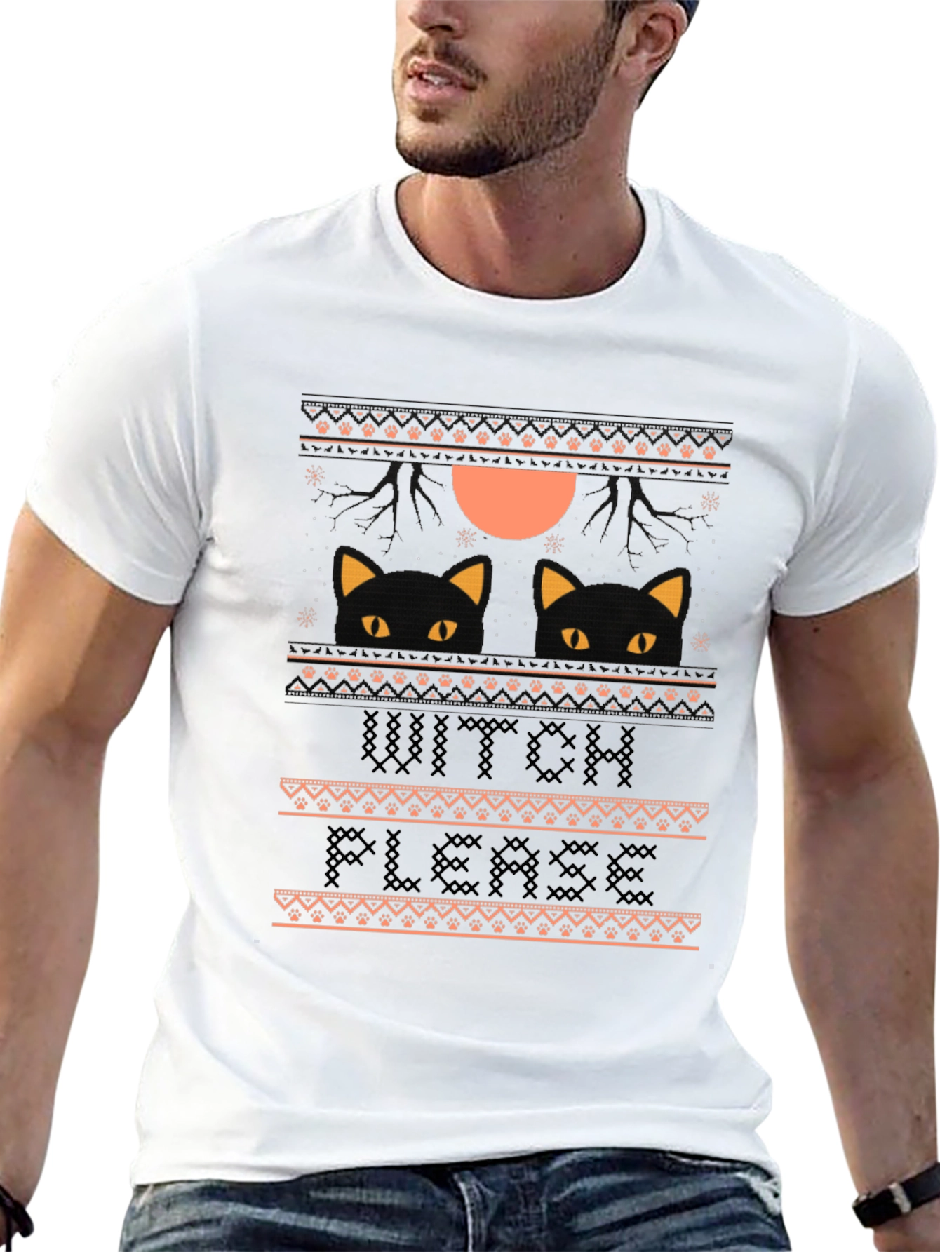 Witch Please Halloween Cat T-Shirt