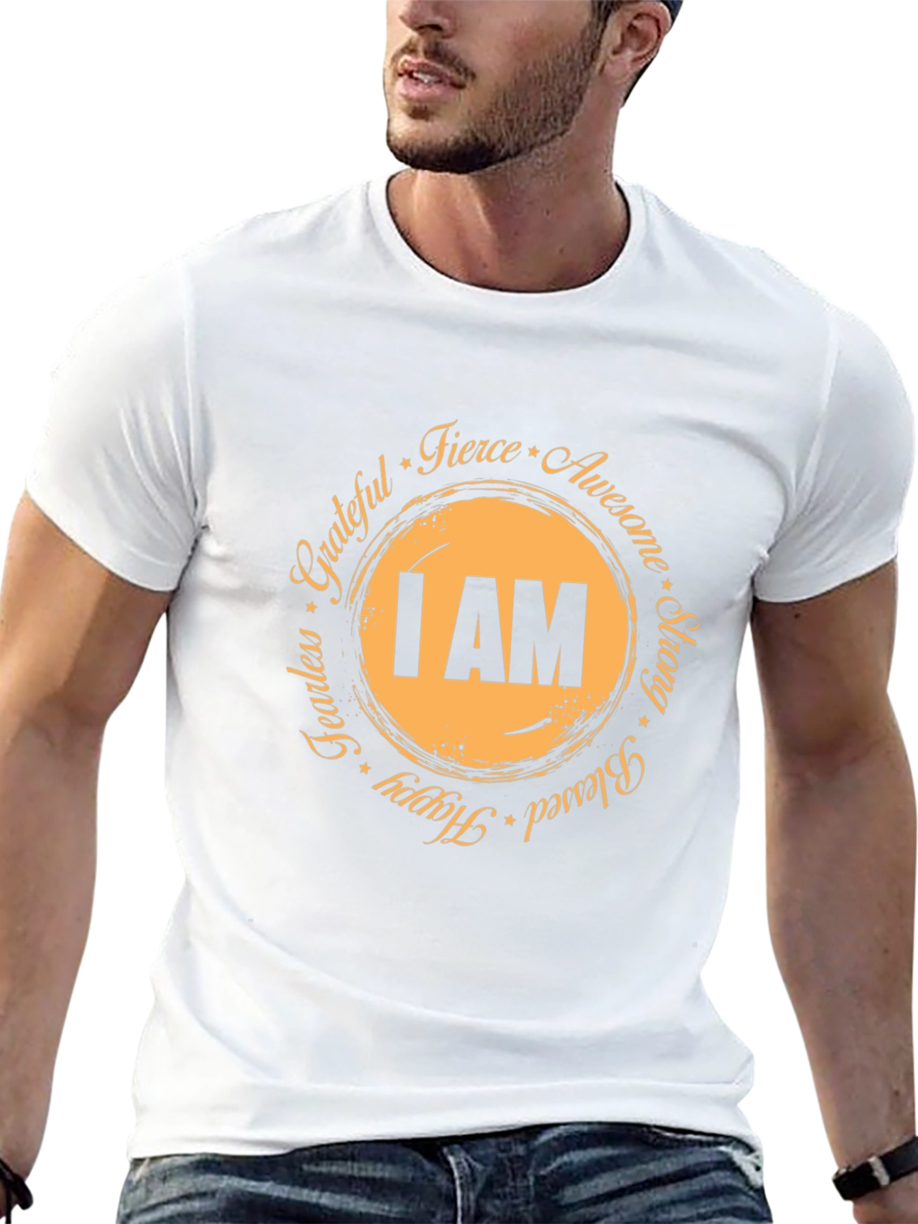 Inspirational I AM Graphic Tee - Black