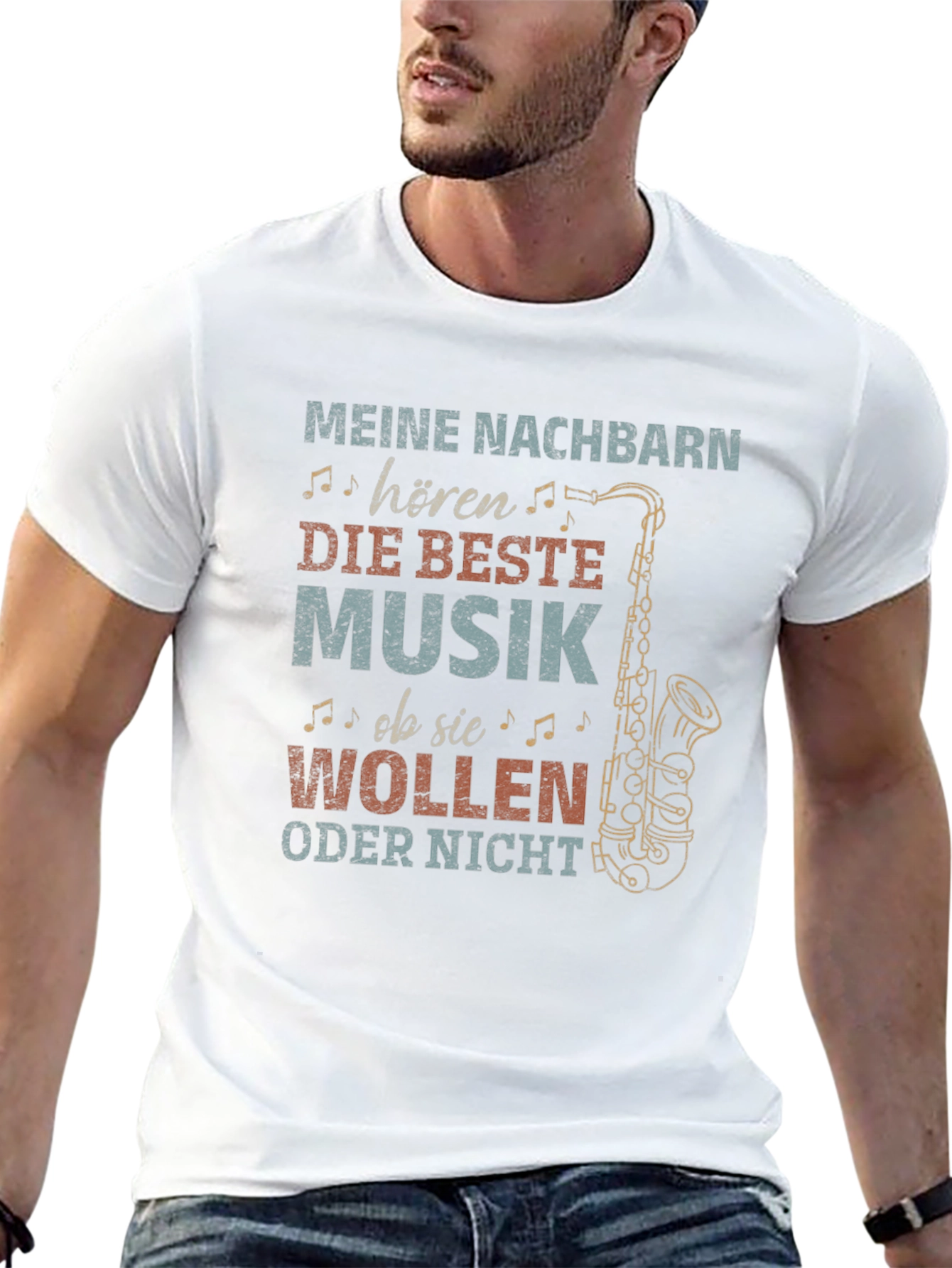 Funny Saxophone T-Shirt - My Neighbors Hear...
