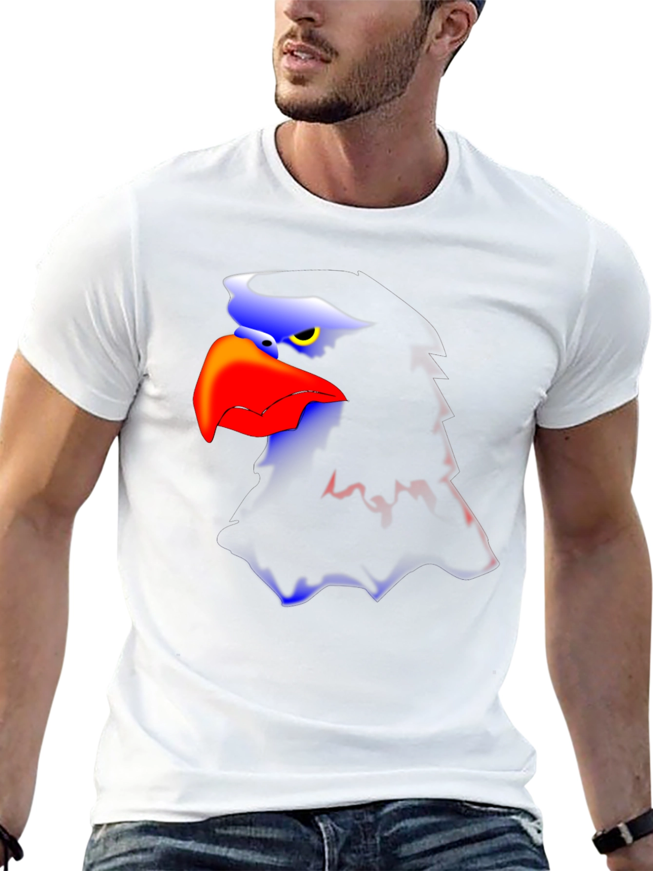 Bold Eagle Graphic Tee - Black Casual T-Shirt