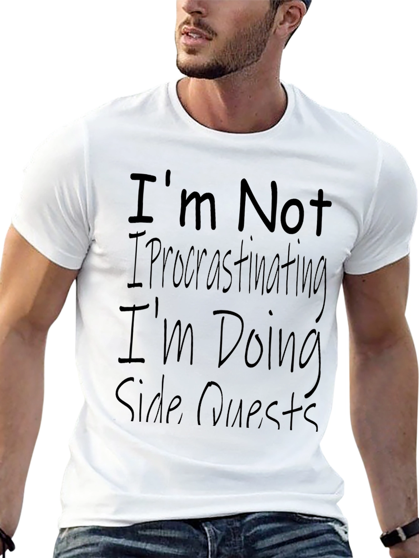 Mens Black T-Shirt - Im Doing Side Quests