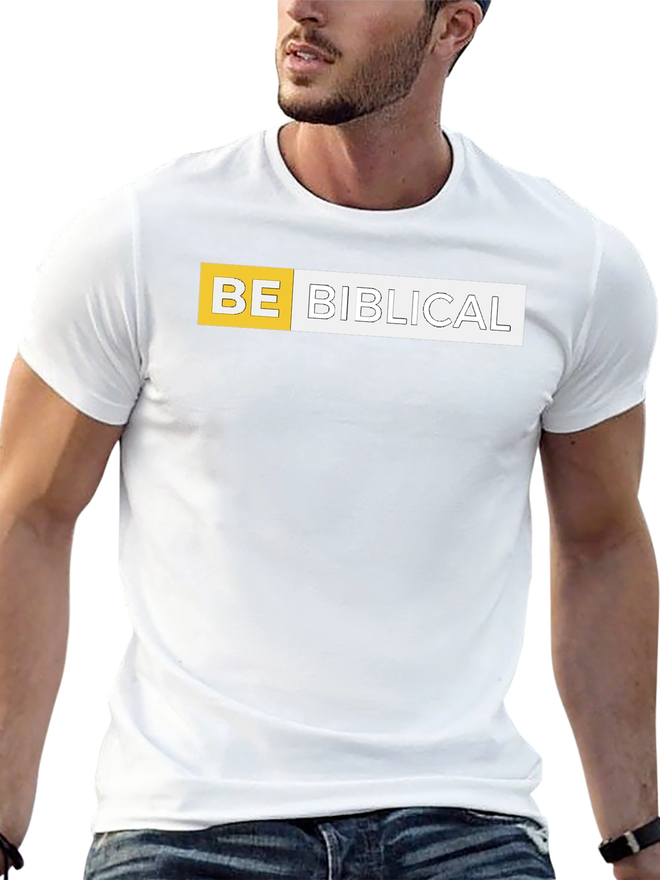 Be Biblical Black Cotton Graphic Tee