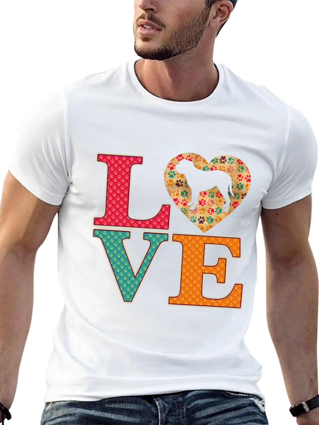 Love Dog Breed T-Shirt - Paw Print Heart Tee