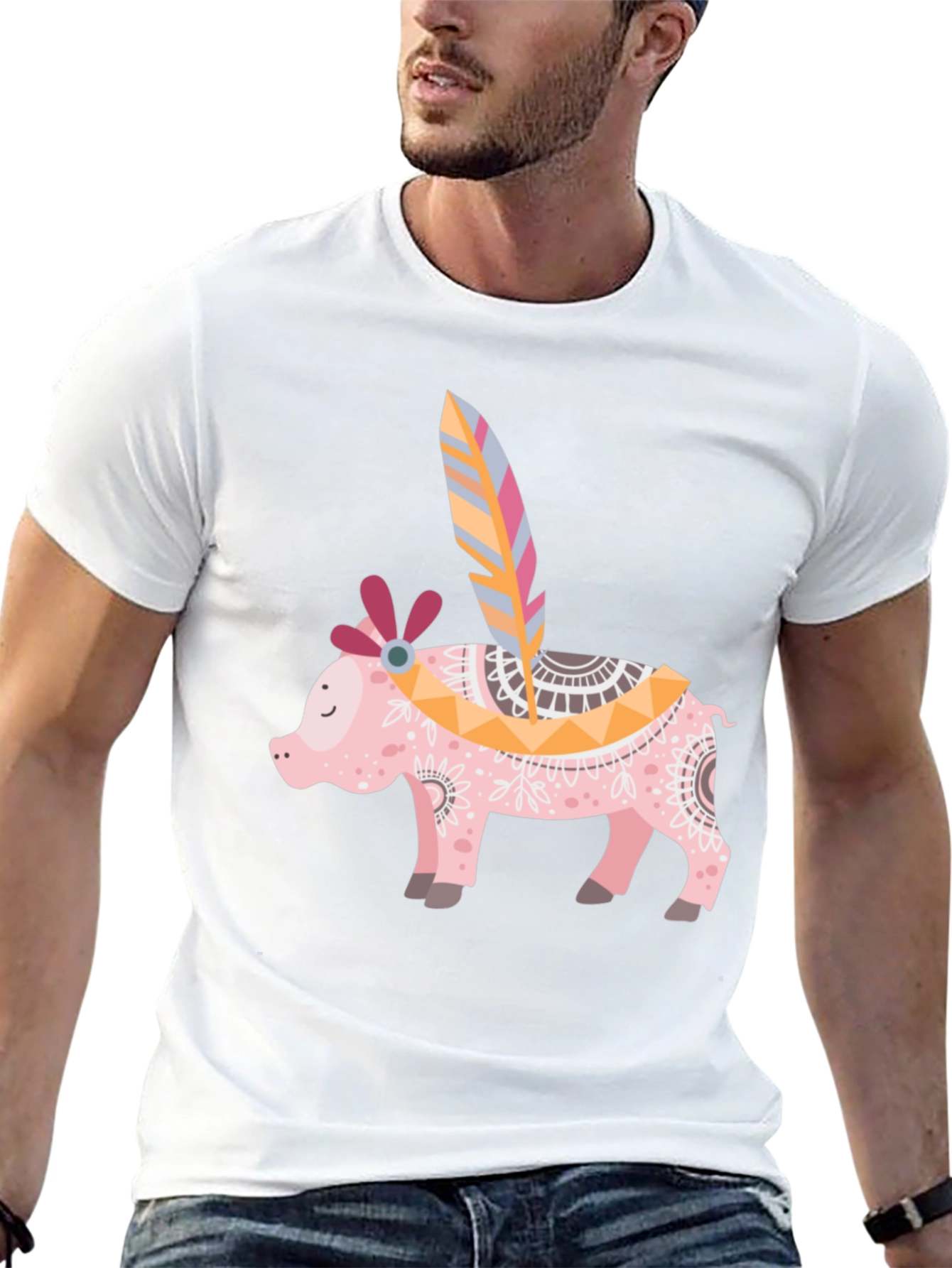 Boho Pig T-Shirt - Quirky Graphic Tee