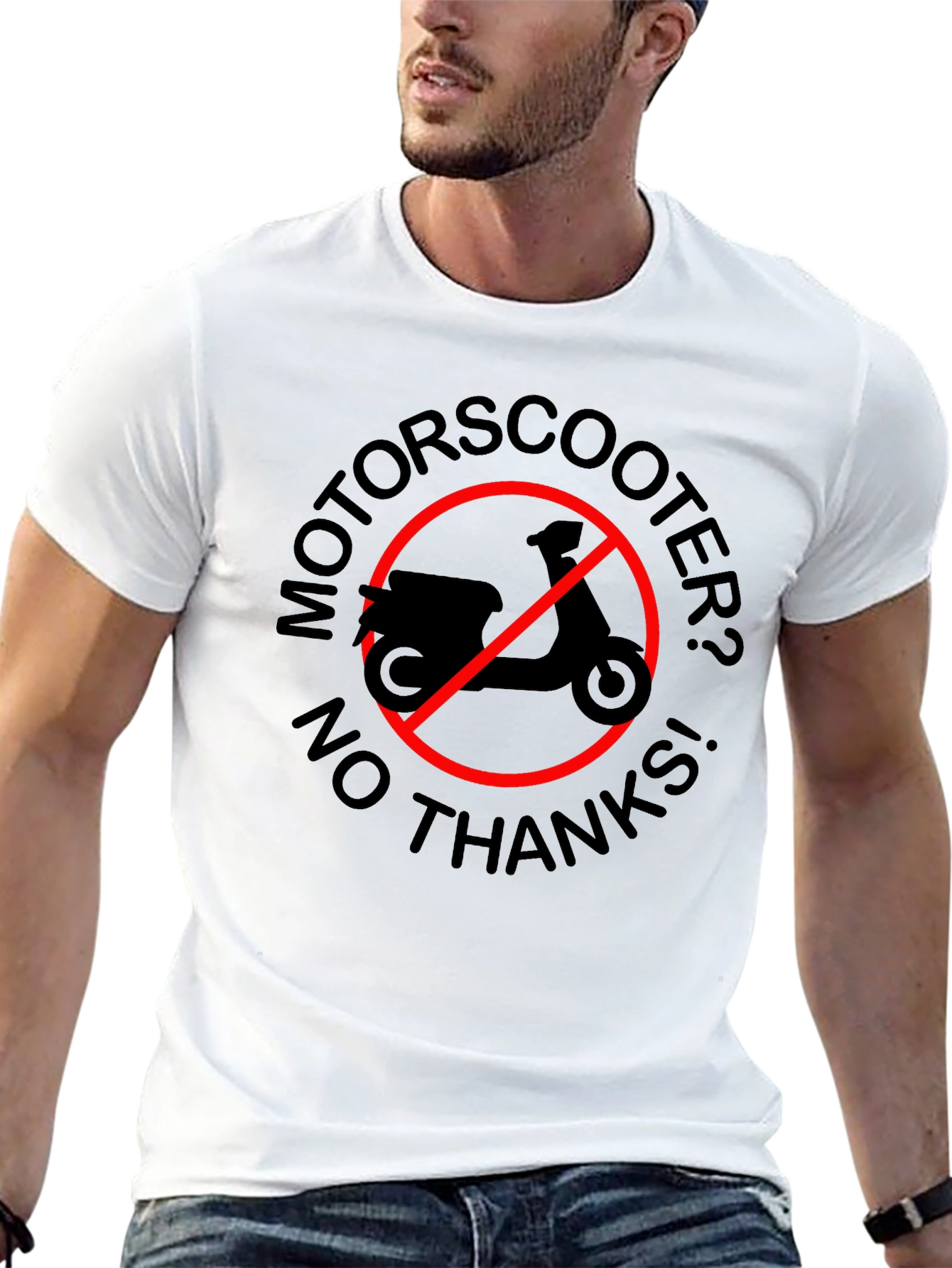 No Motorscooter Black Graphic Tee