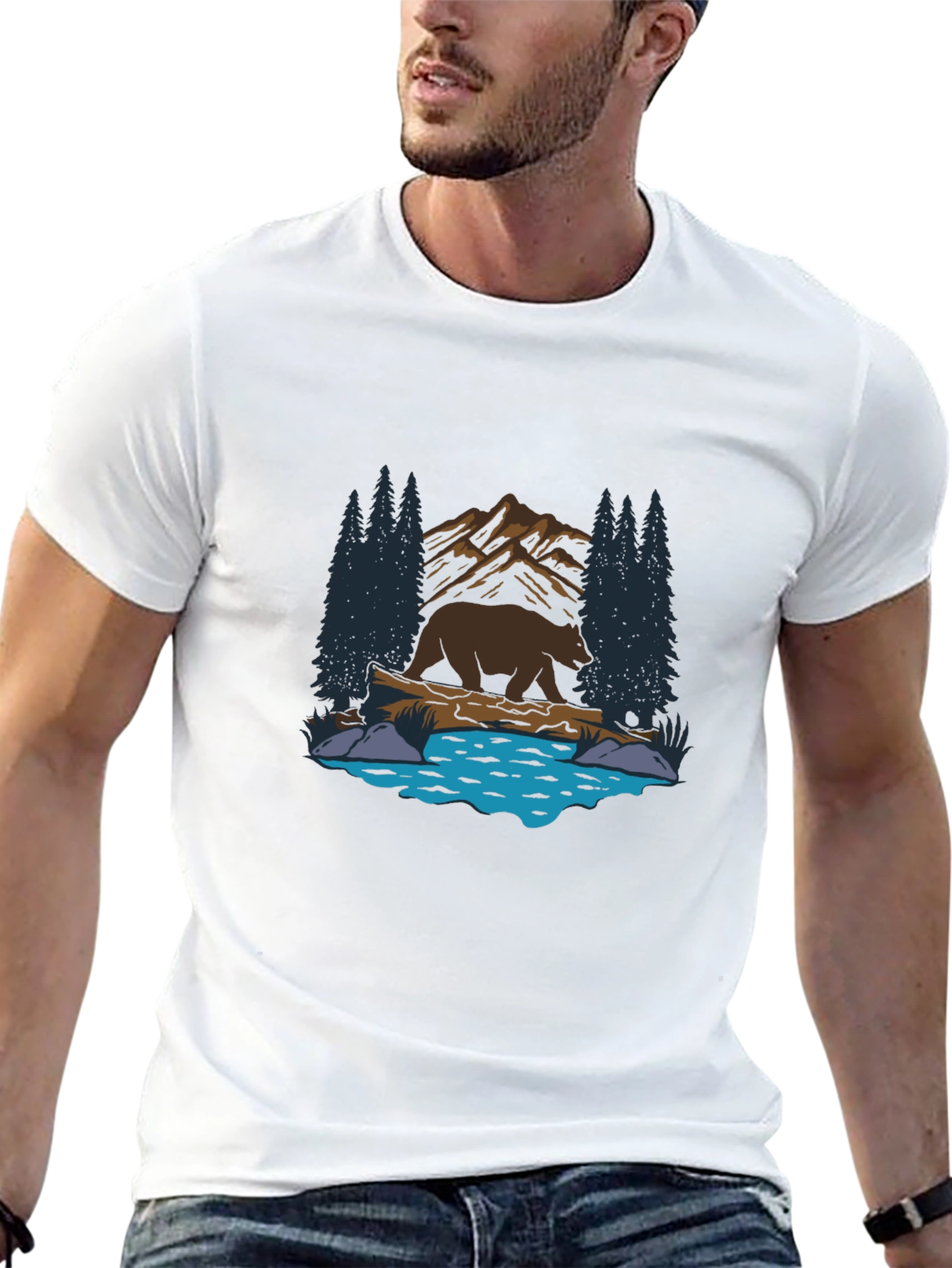 Bear by the Lake Graphic T-Shirt