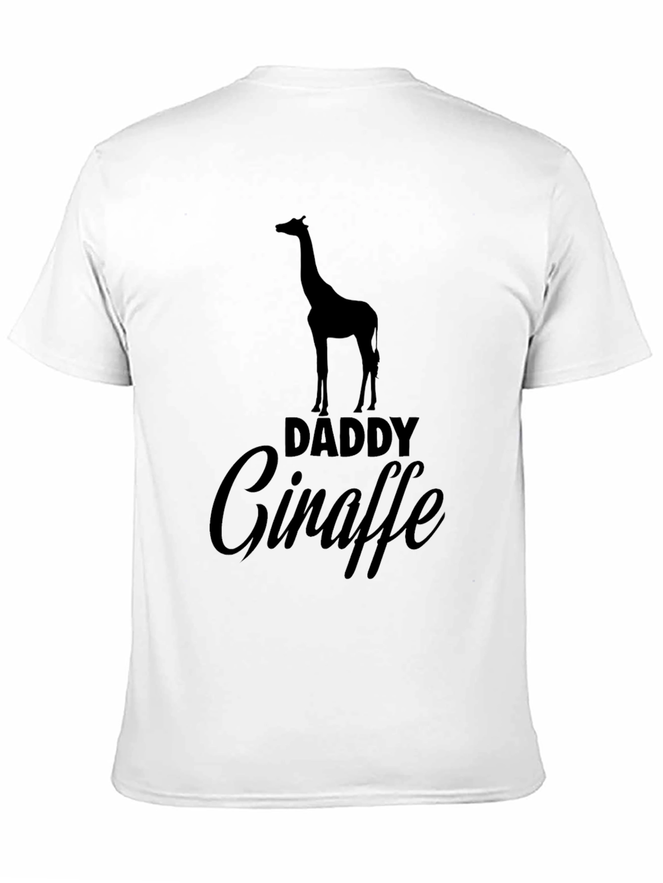 Daddy Giraffe Black Graphic T-Shirt