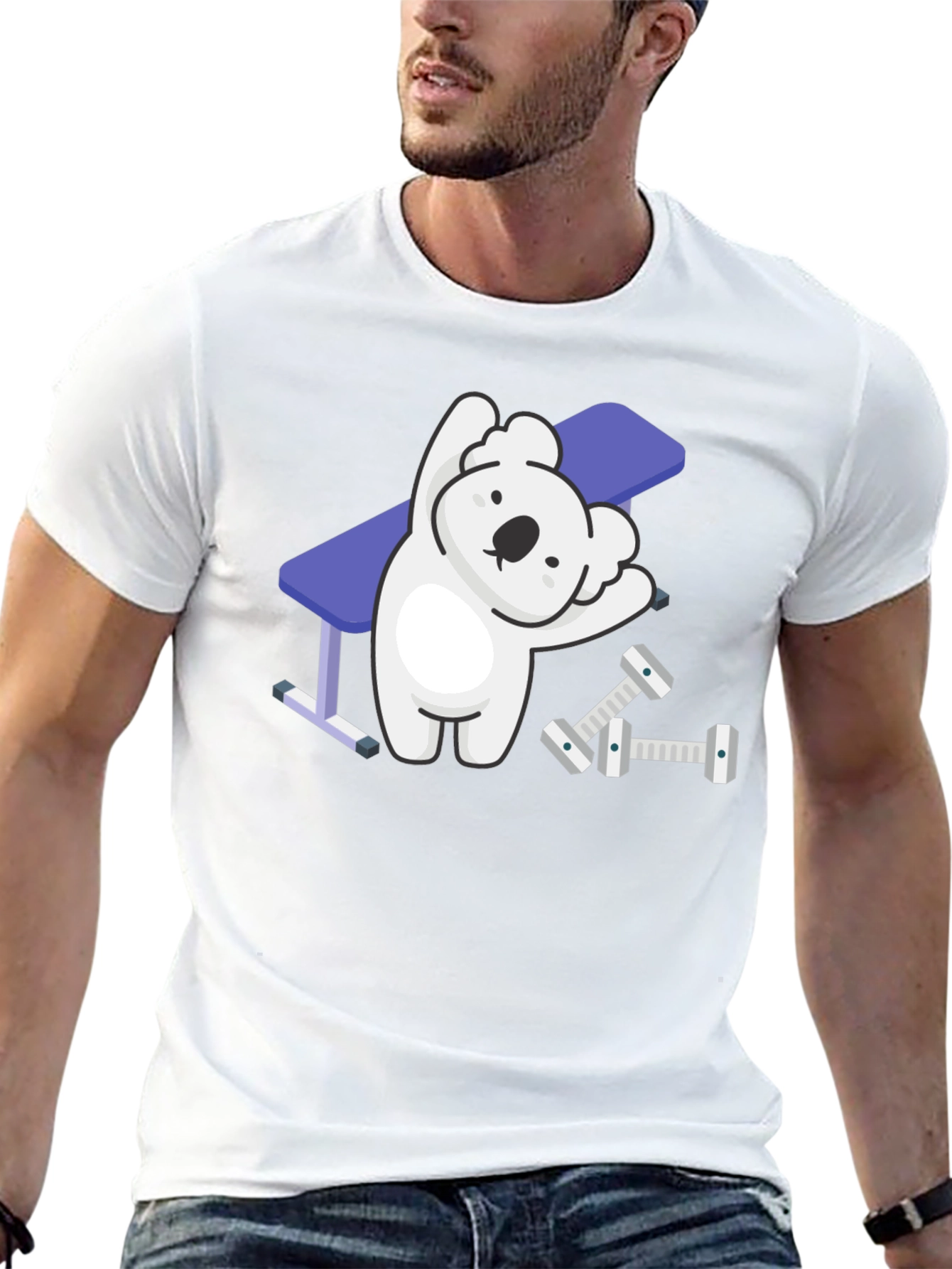 Koala Gym T-Shirt - Black Cartoon Design