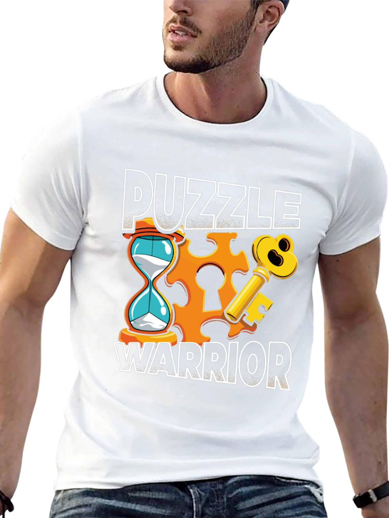 Puzzle Warrior Graphic T-Shirt - Brain Teaser Design