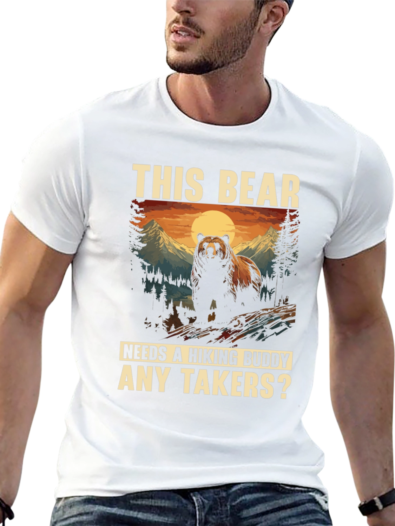 Hiking Bear Graphic Tee: Any Takers?