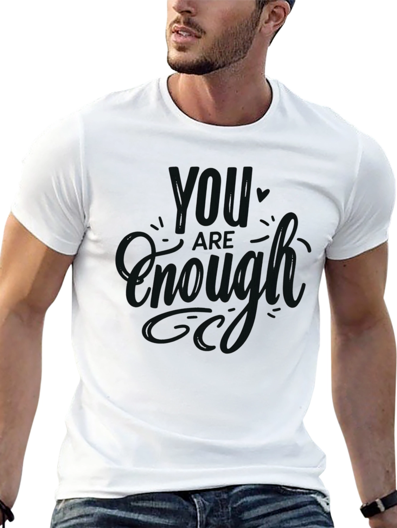 You Are Enough Black Graphic Tee