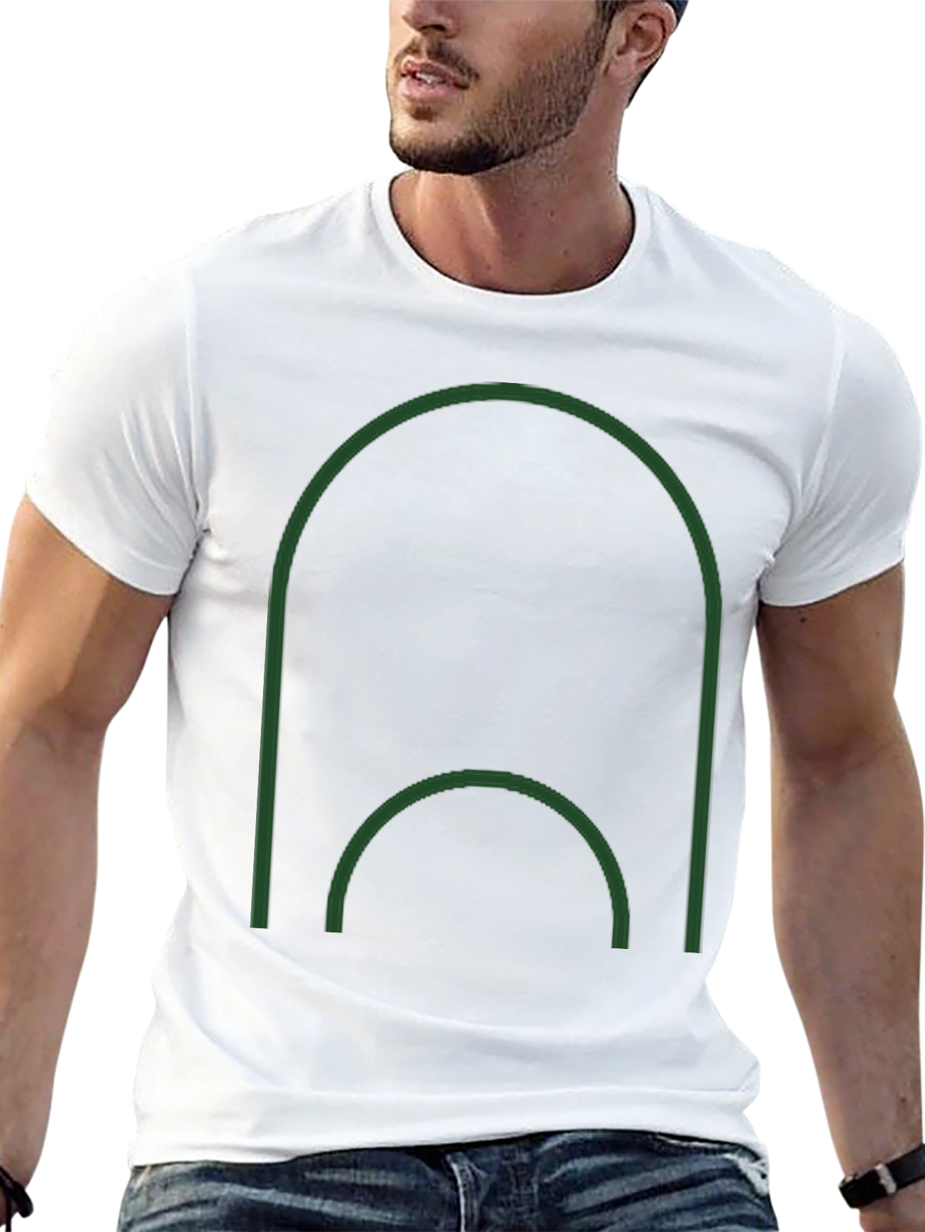 Modern Minimalist Arch Graphic Tee - Black