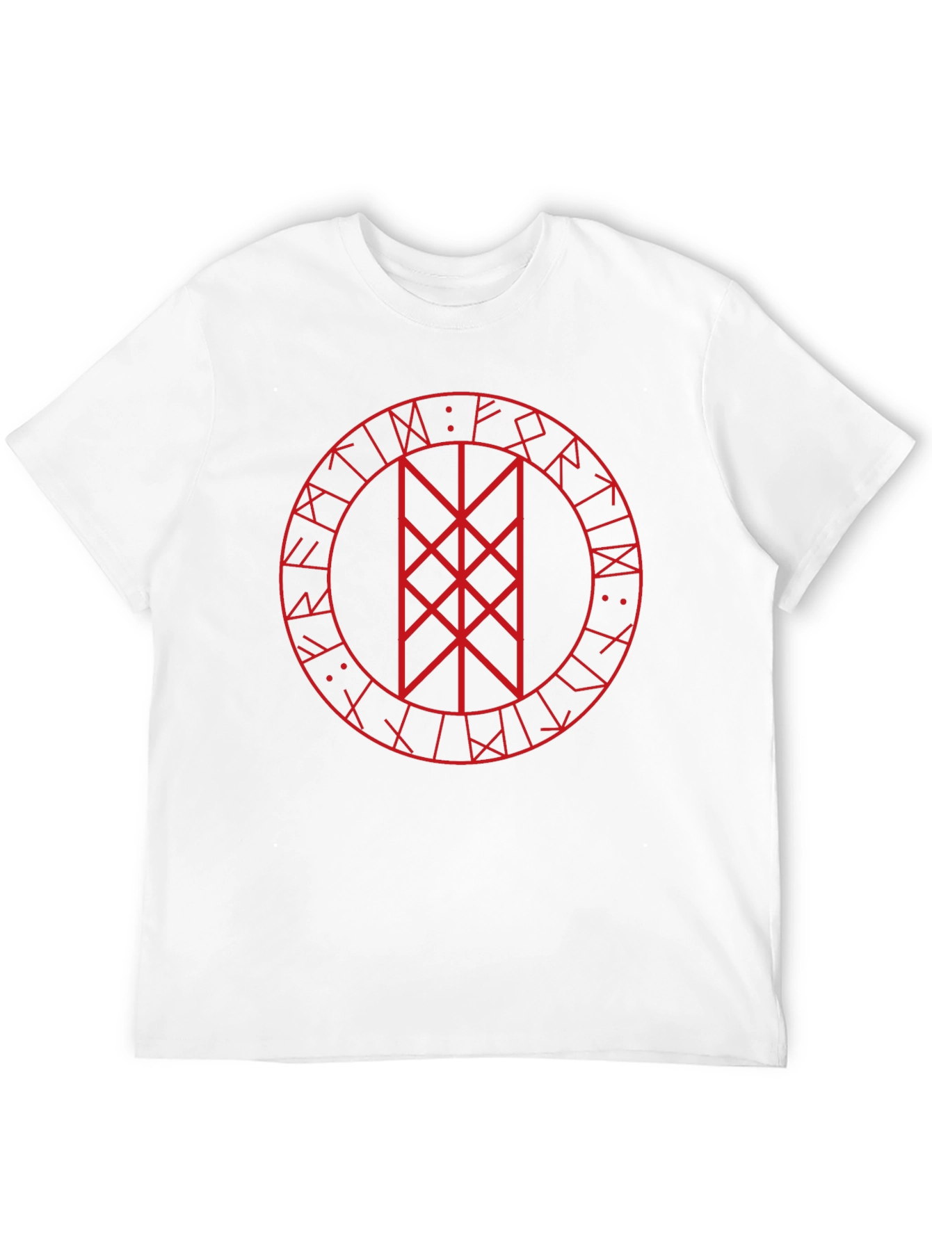 Red Bindrune Viking T-Shirt - Black