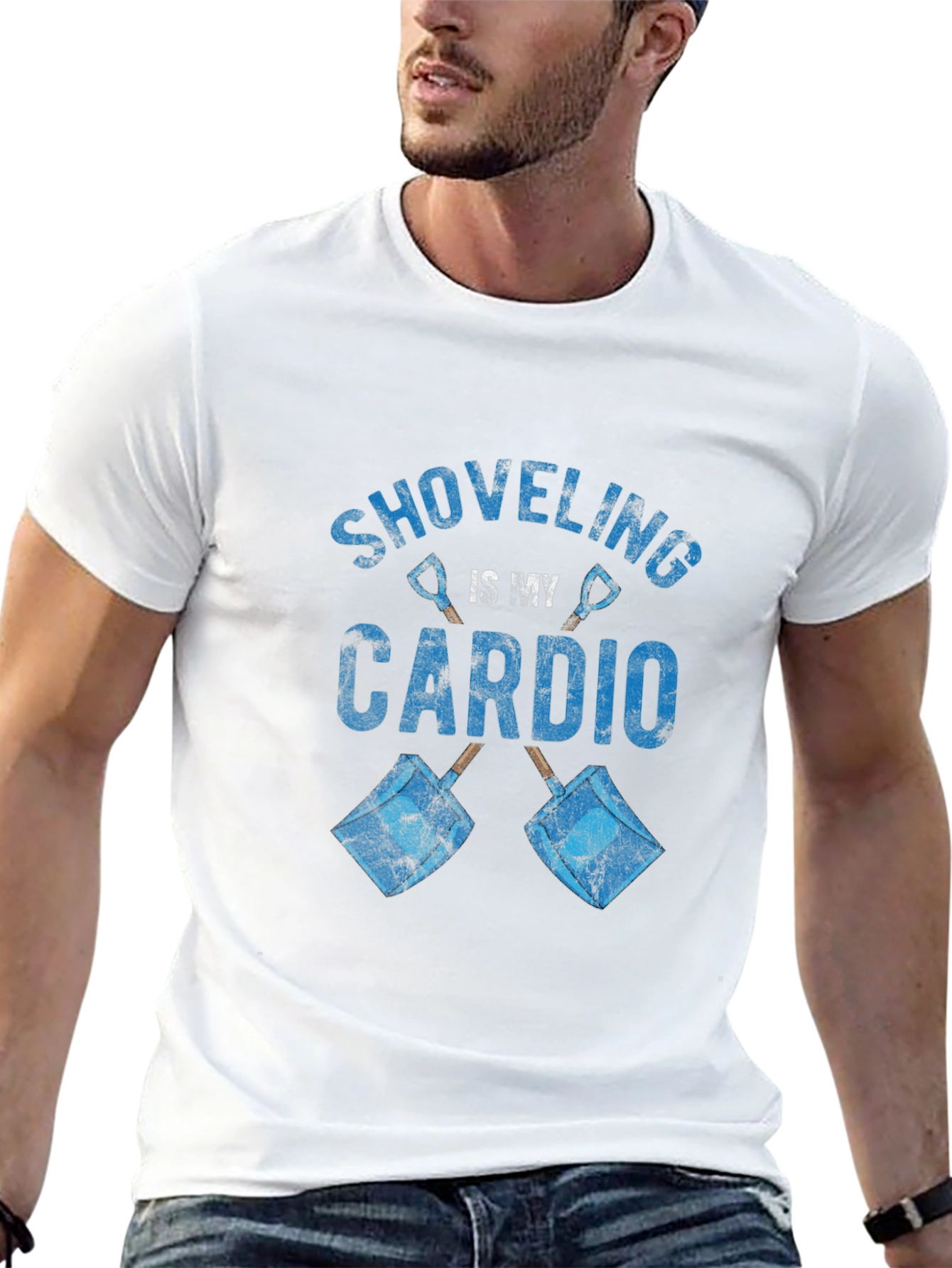 Shoveling is My Cardio Graphic Tee - Black