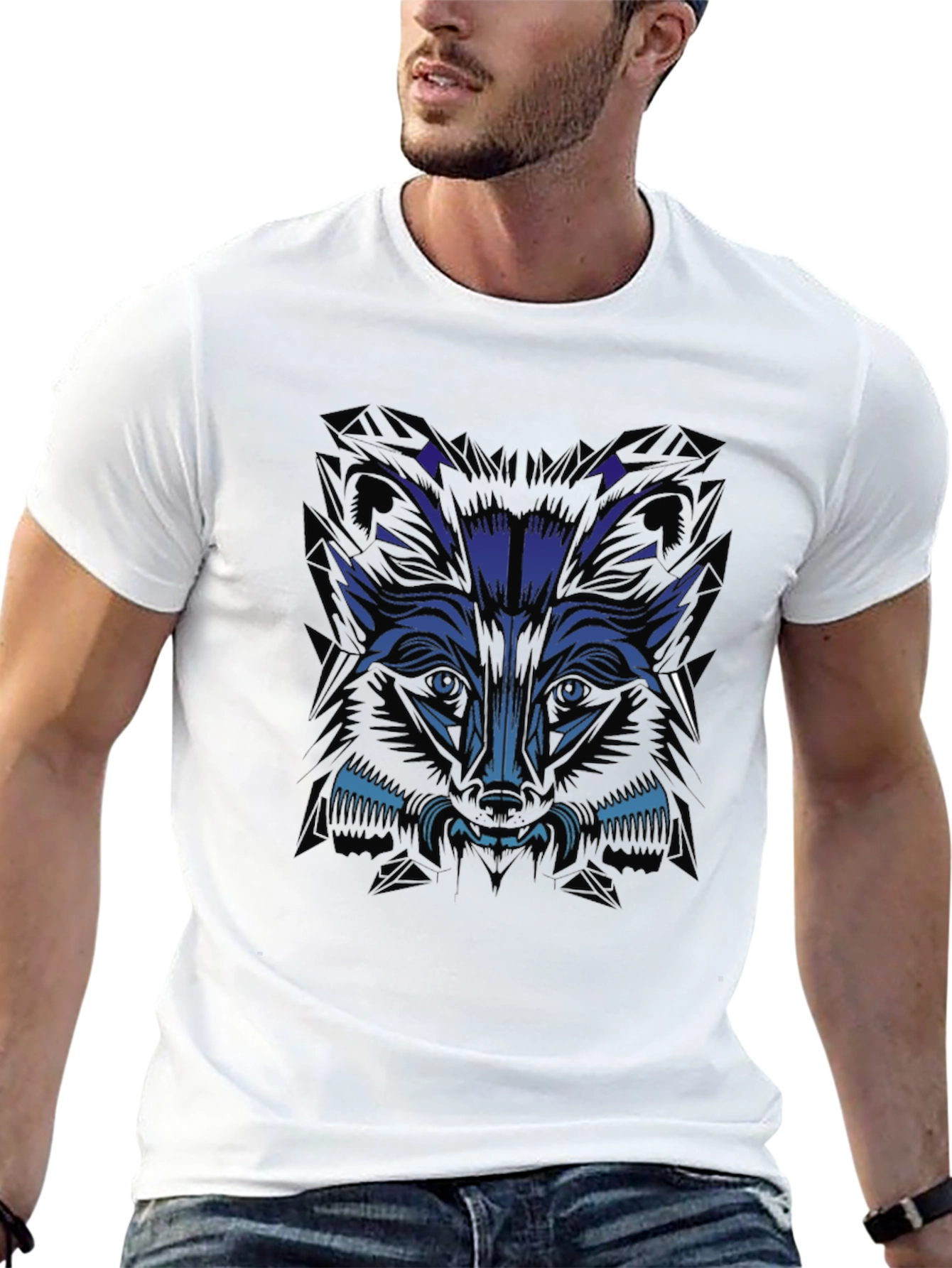 Mens Graphic Tee - Wolf Design