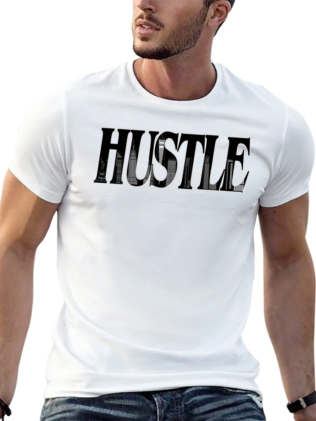 Hustle Skyline Graphic Tee - Black