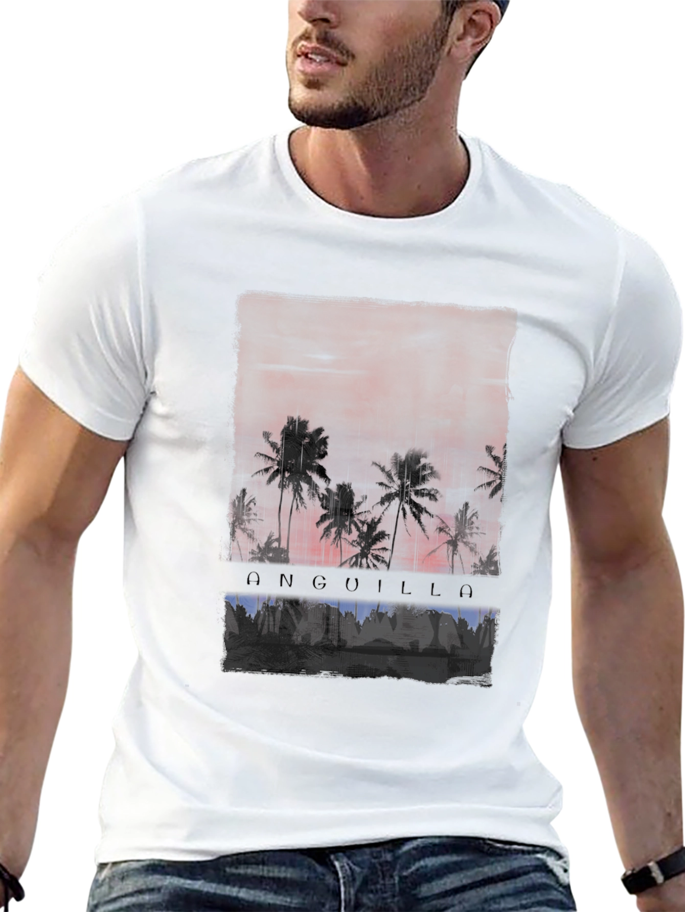 Anguilla Palm Tree Sunset T-Shirt