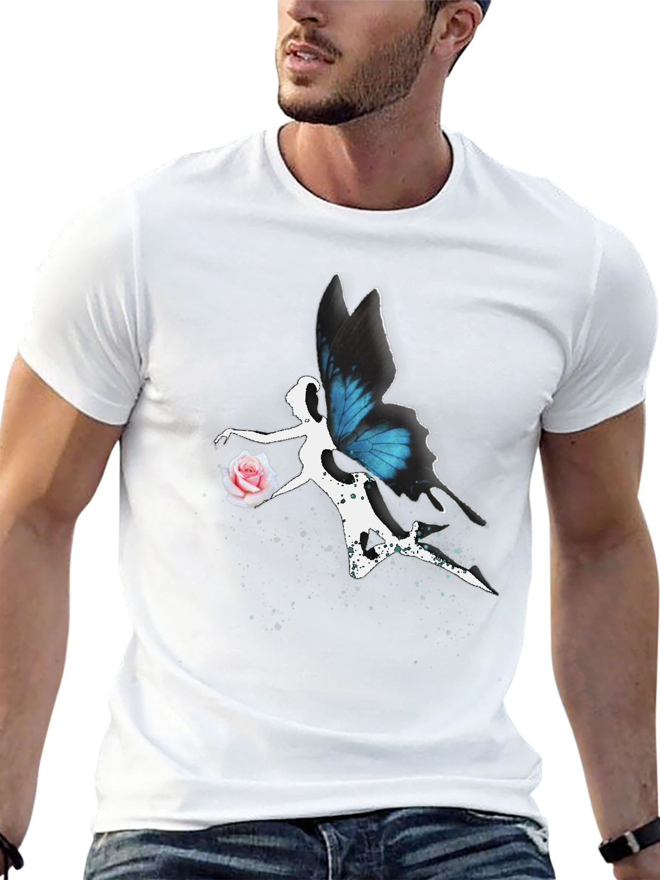 Butterfly Fairy Graphic Tee - Black