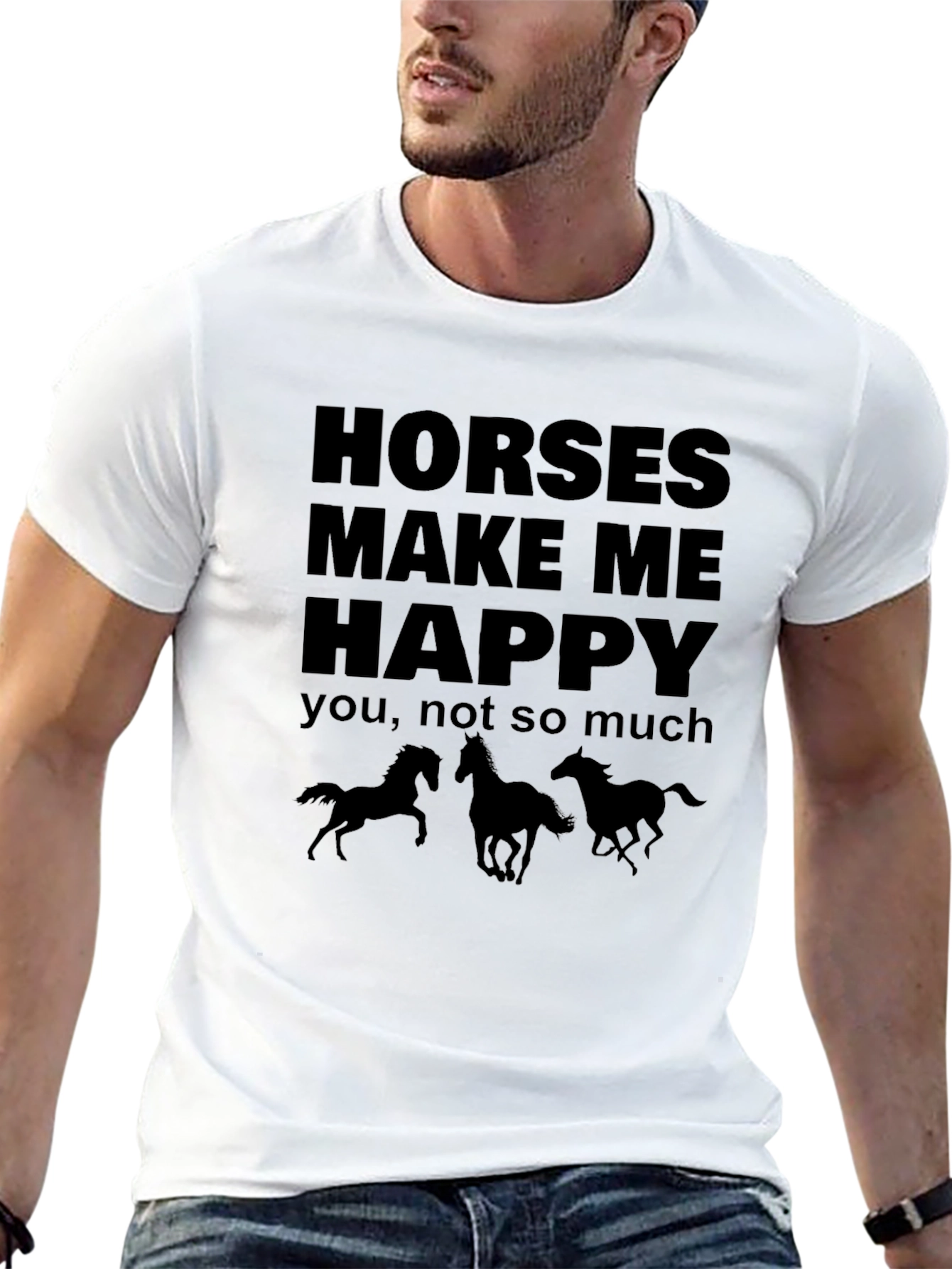 Horses Make Me Happy Graphic T-Shirt