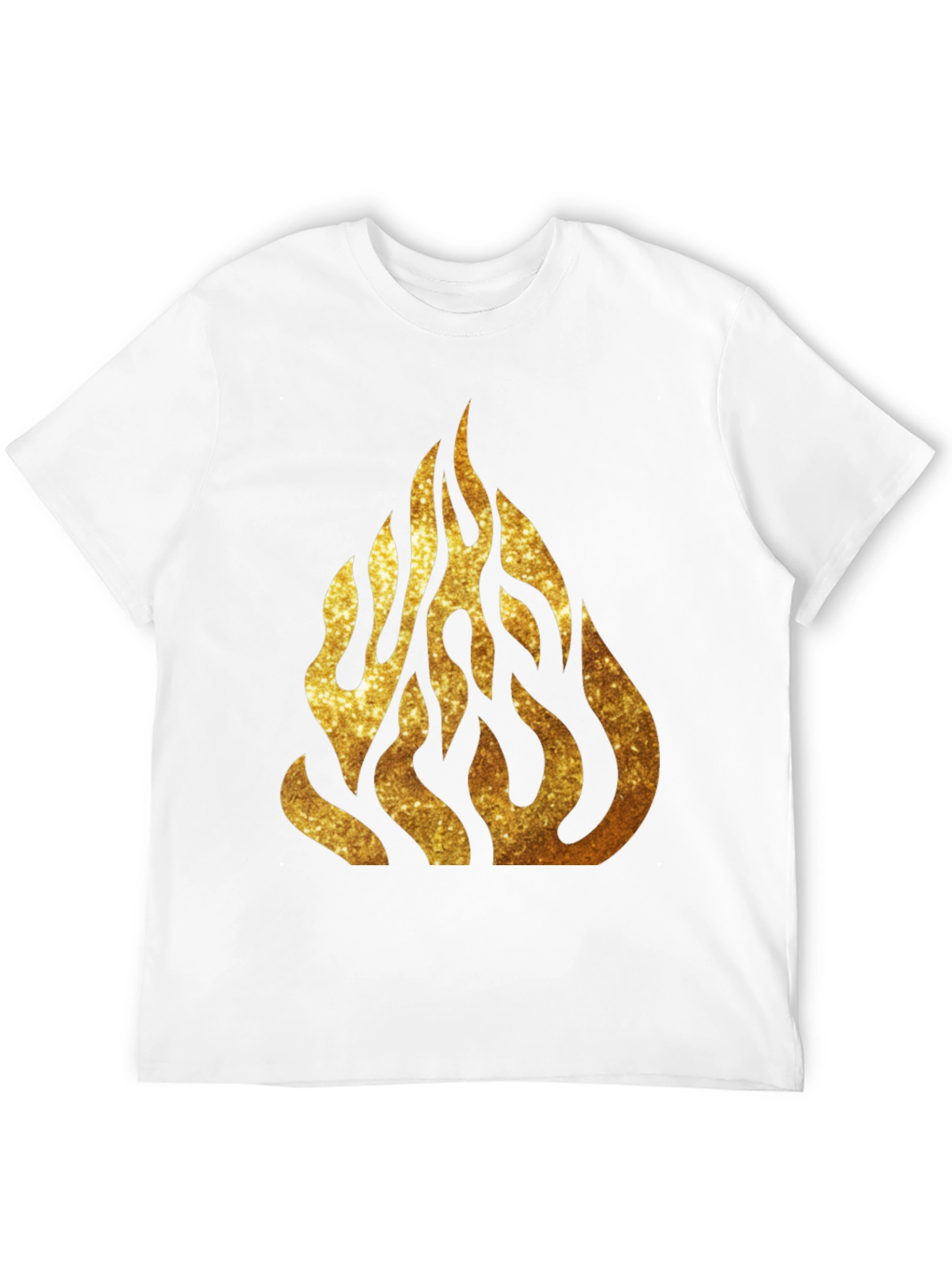 Golden Flame Graphic Black T-Shirt