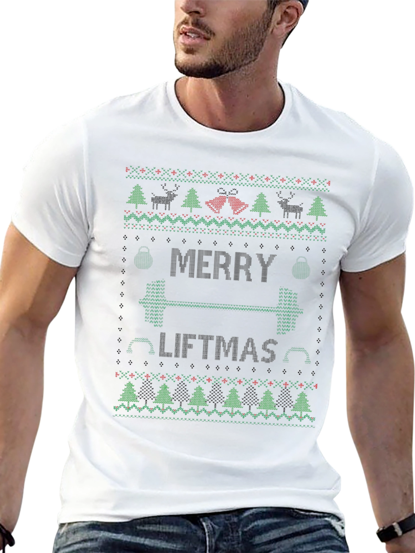 Merry Liftmas Ugly Christmas Sweater Workout T-Shirt