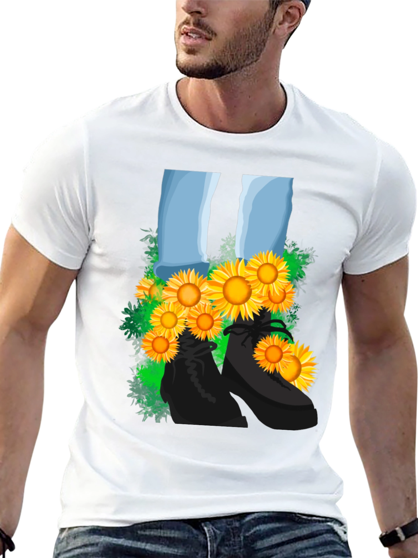 Sunflower Boots Graphic Tee - Stylish Mens T-Shirt