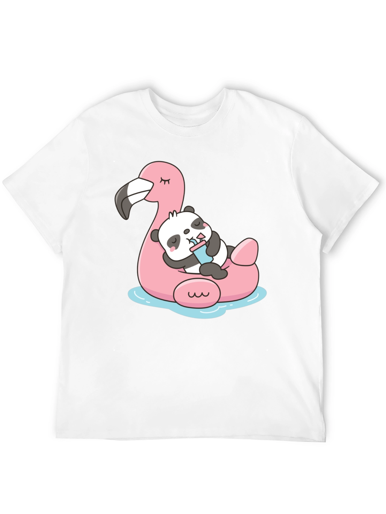 Cute Panda Flamingo Pool Float T-Shirt