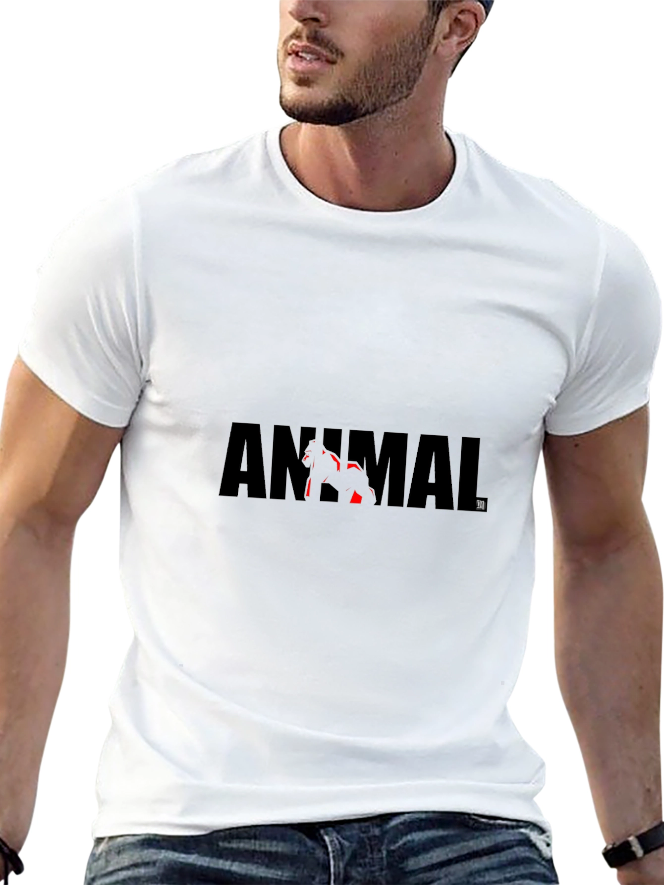 Animal Graphic Print Tee - Black