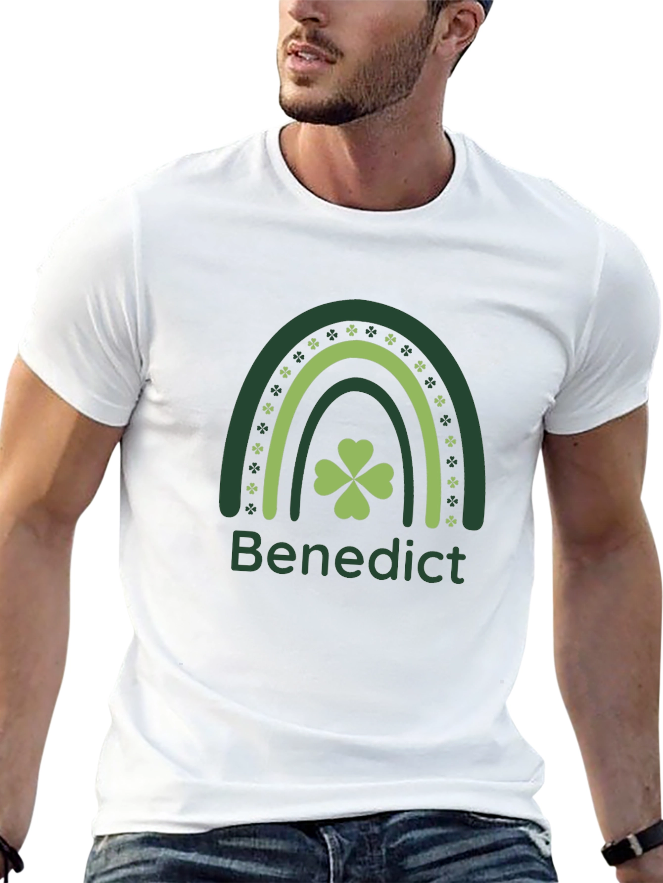 St Patricks Day Benedict Rainbow Shamrock T-Shirt