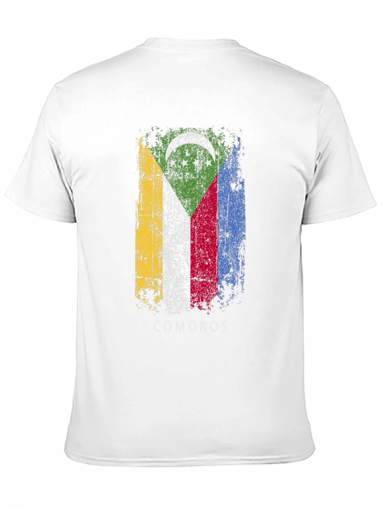 Comoros Flag Graphic T-Shirt - Black