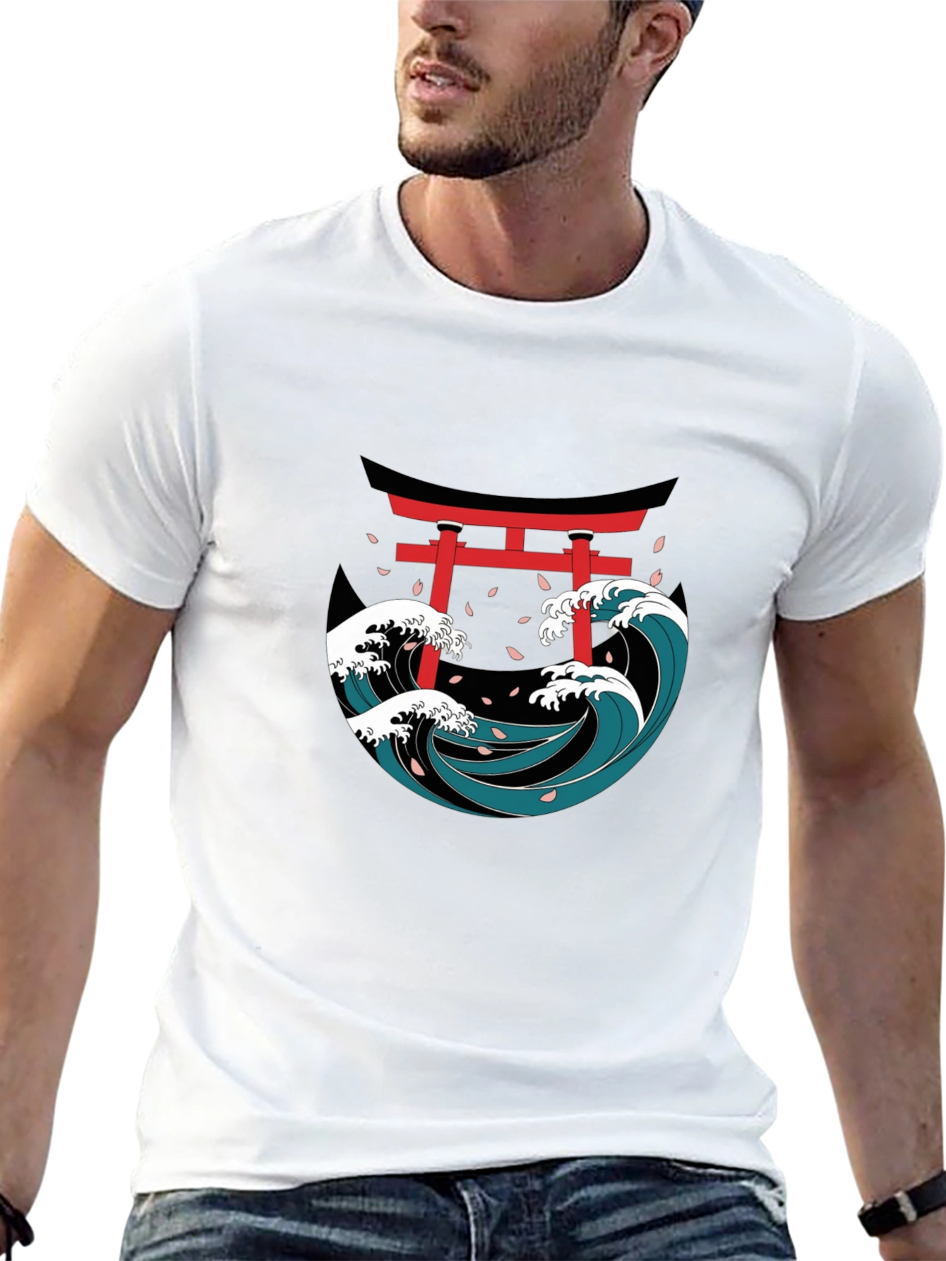 Japanese Wave Torii Gate Graphic Tee